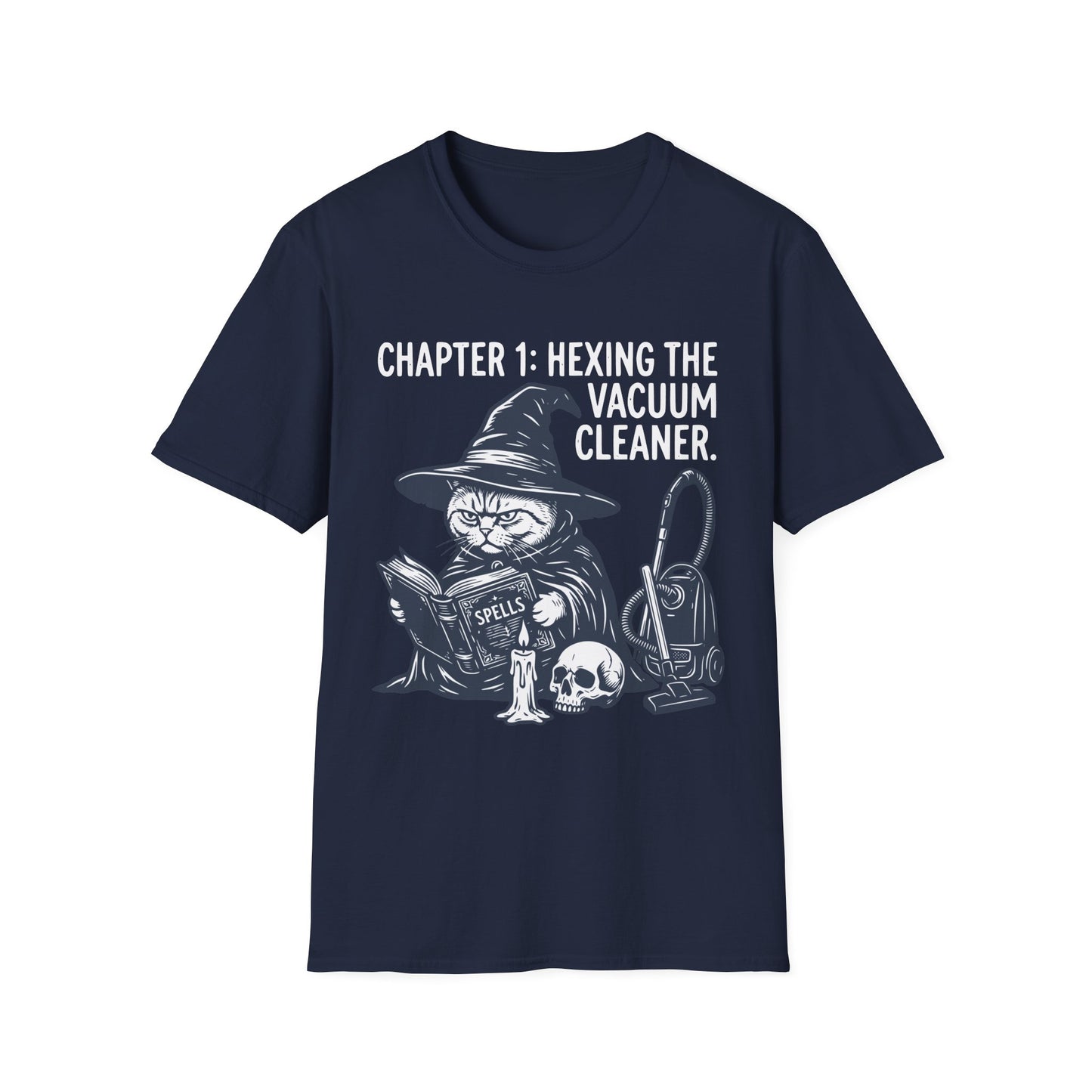 Hexing the Vacuum Cleaner Funny British Shorthair Witch Cat T-Shirt