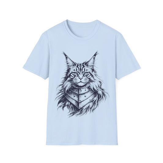Armored Maine Coon Warrior Cat T-Shirt