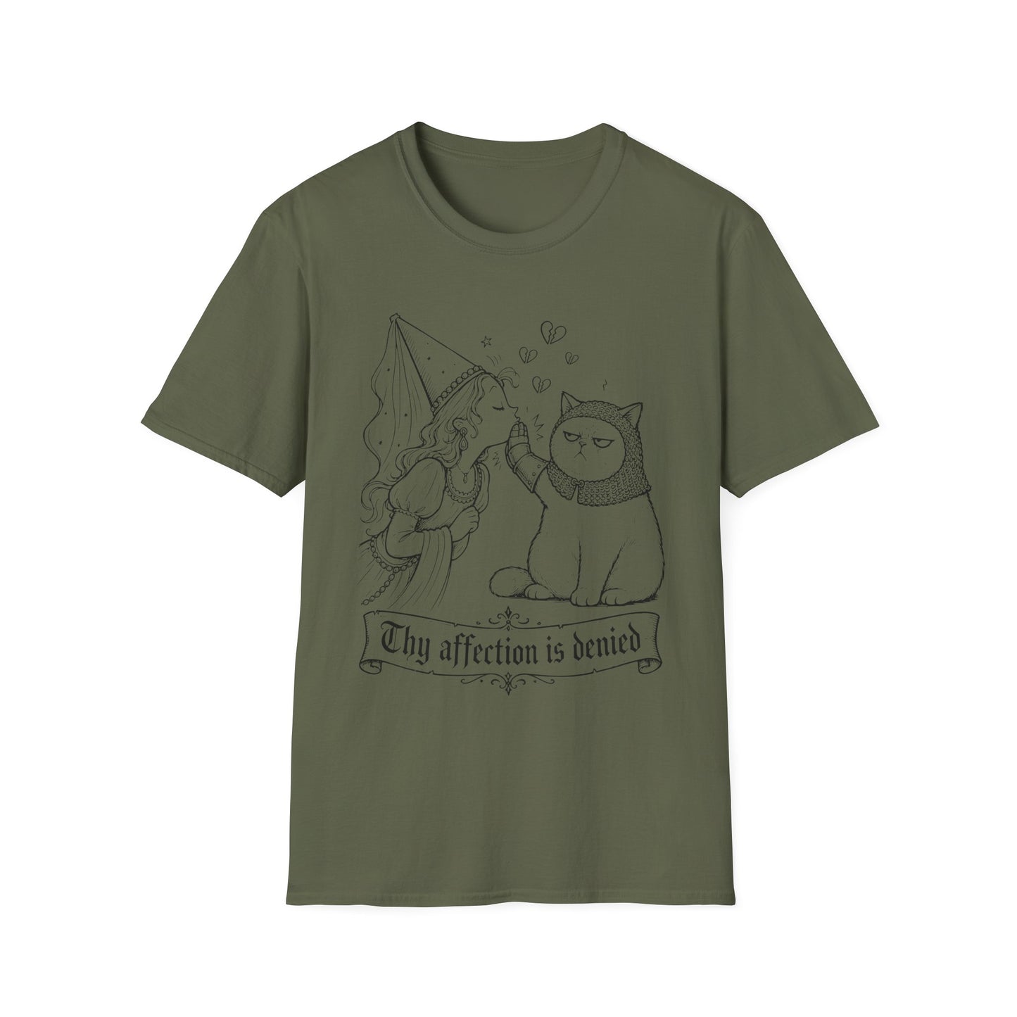 Thy Affection Is Denied Funny Medieval Cat T-Shirt