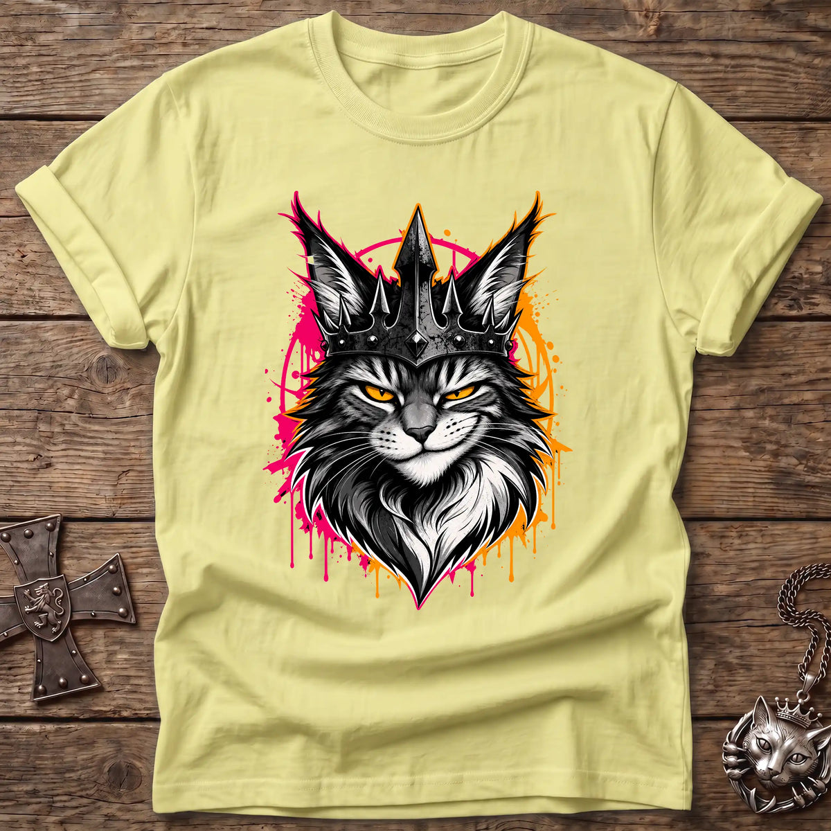 Neon Crown Cat T-Shirt