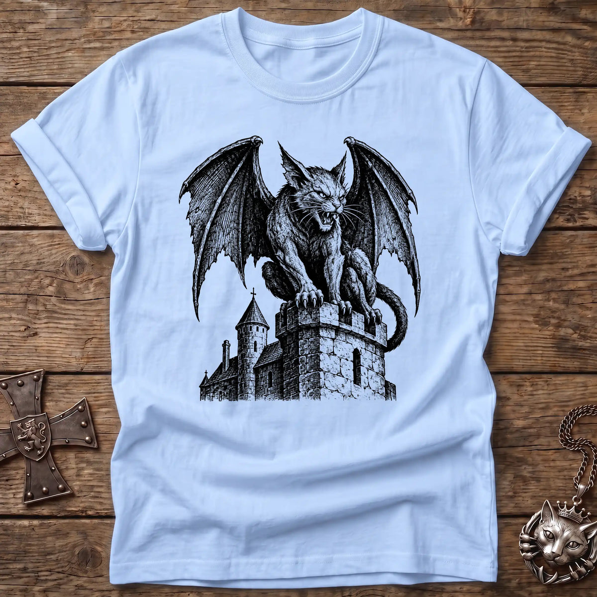 Gargoyle Cat Guardian T-Shirt