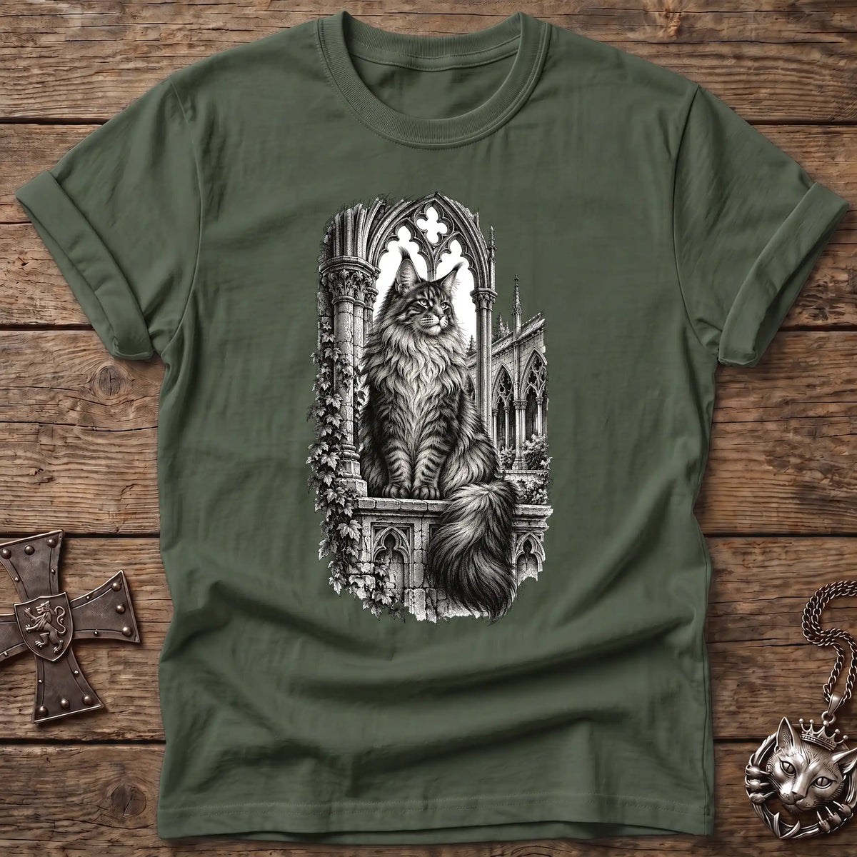 Gothic Maine Coon Guardian T-Shirt