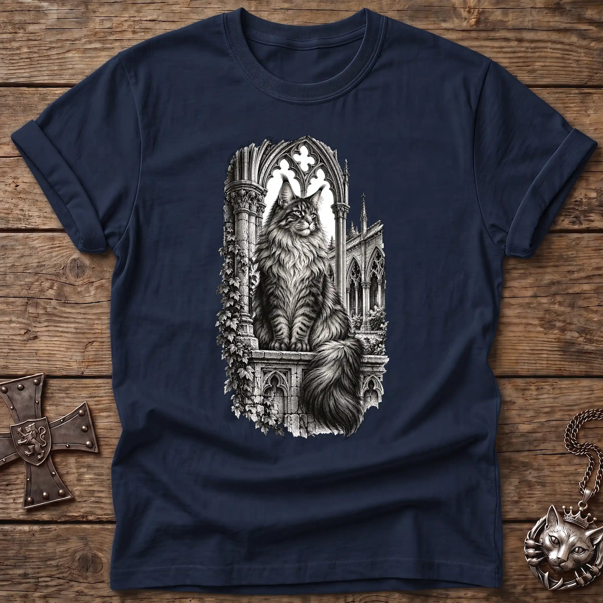 Gothic Maine Coon Guardian T-Shirt