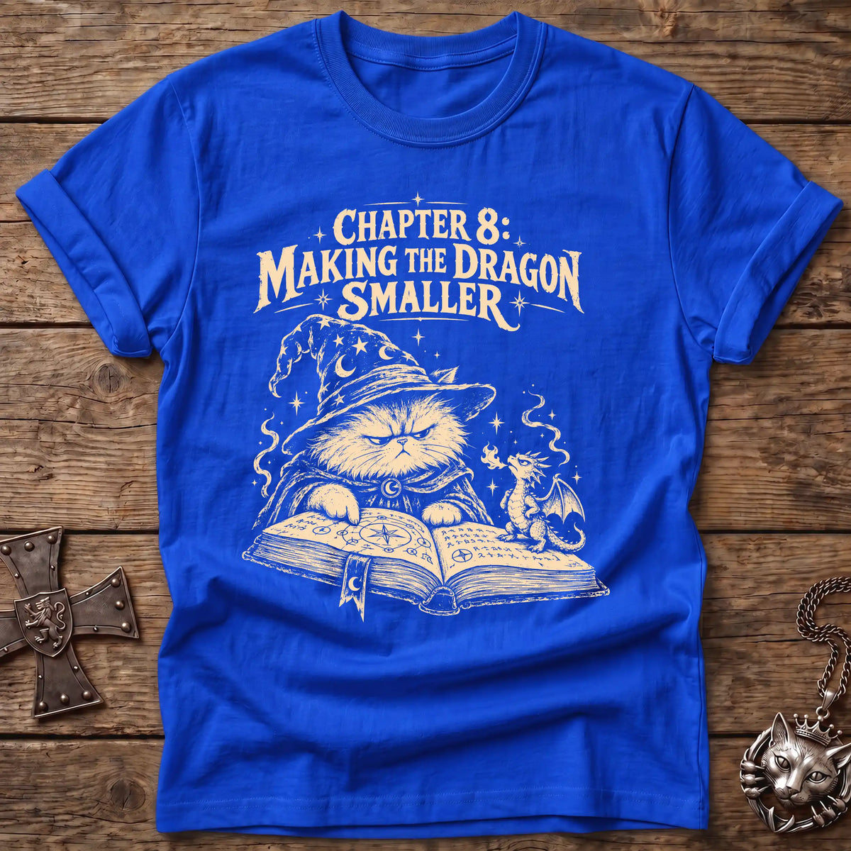Dragon Shrinking Wizard Cat T-Shirt