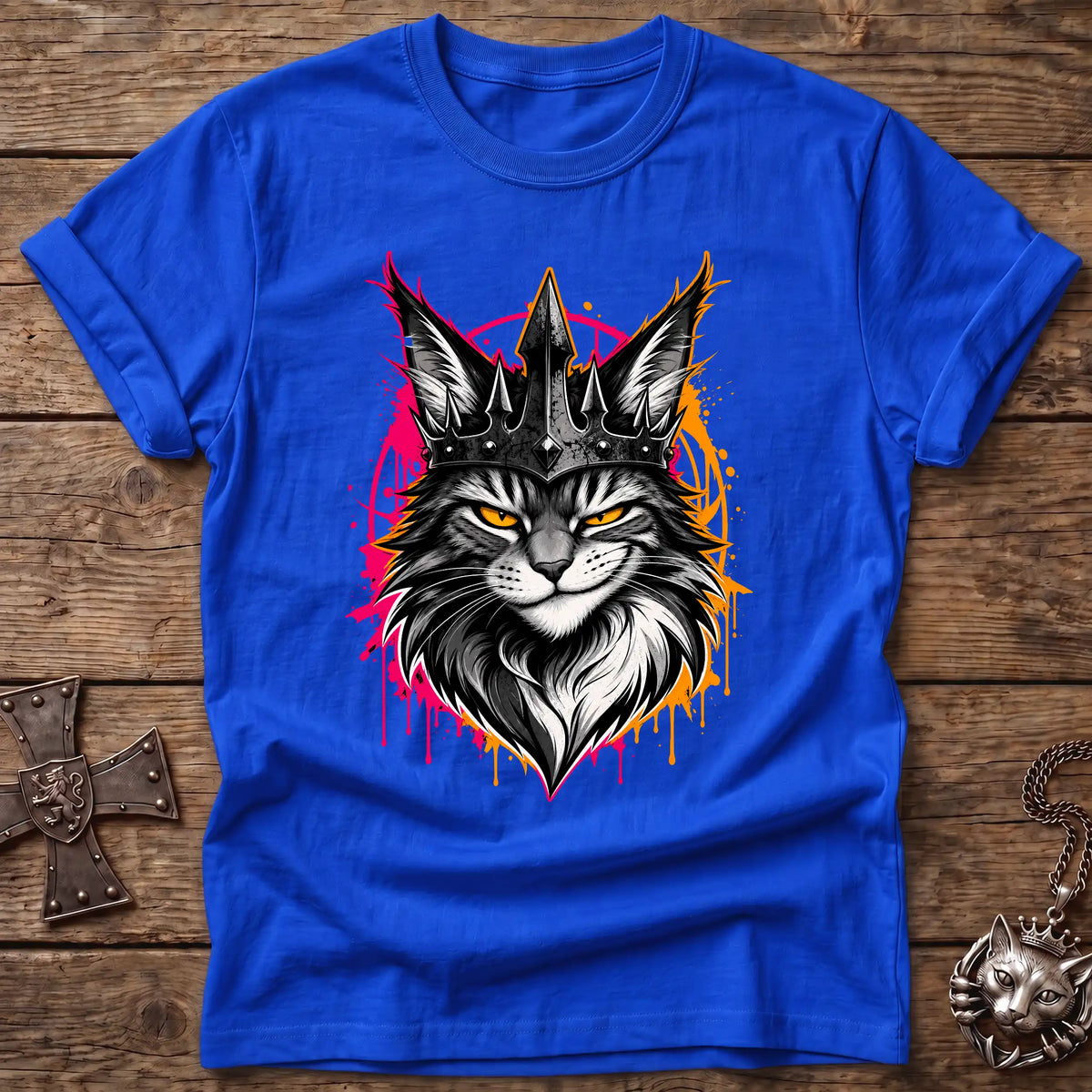Neon Crown Cat T-Shirt
