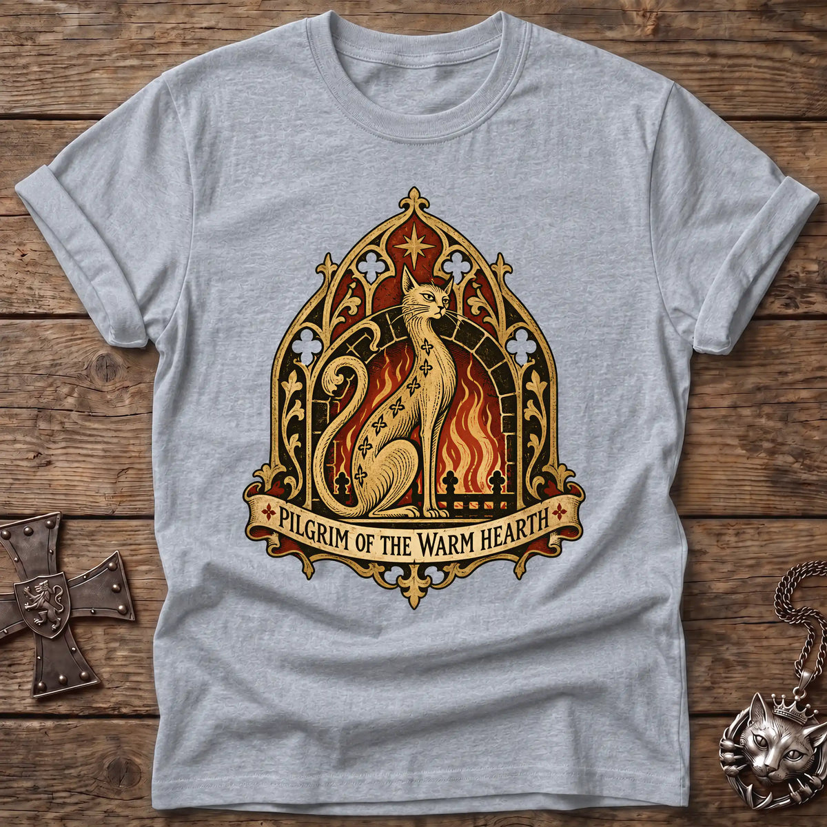 Warm Hearth Pilgrim Cat T-Shirt