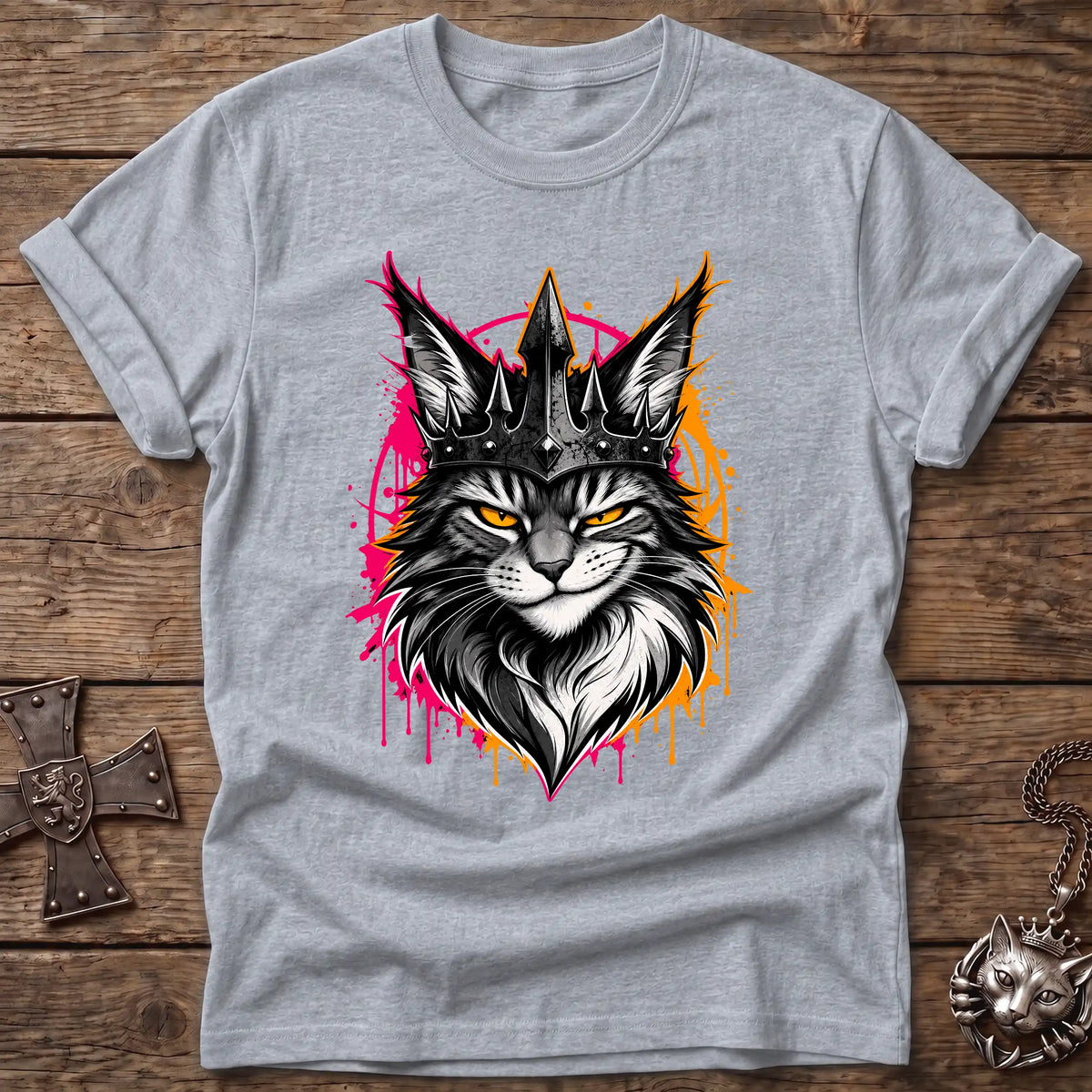 Neon Crown Cat T-Shirt