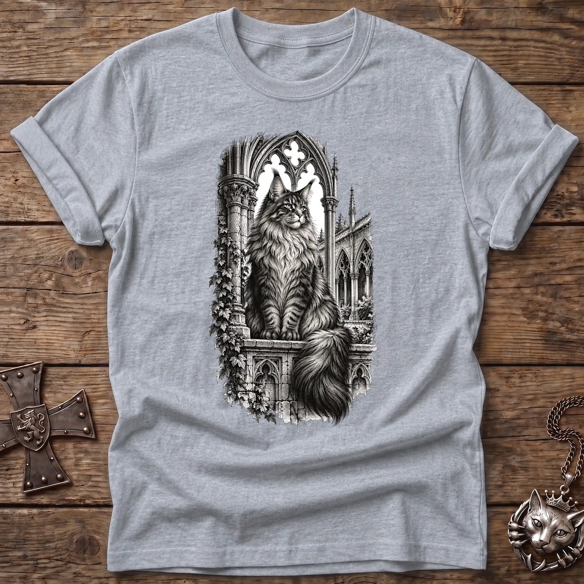 Gothic Maine Coon Guardian T-Shirt