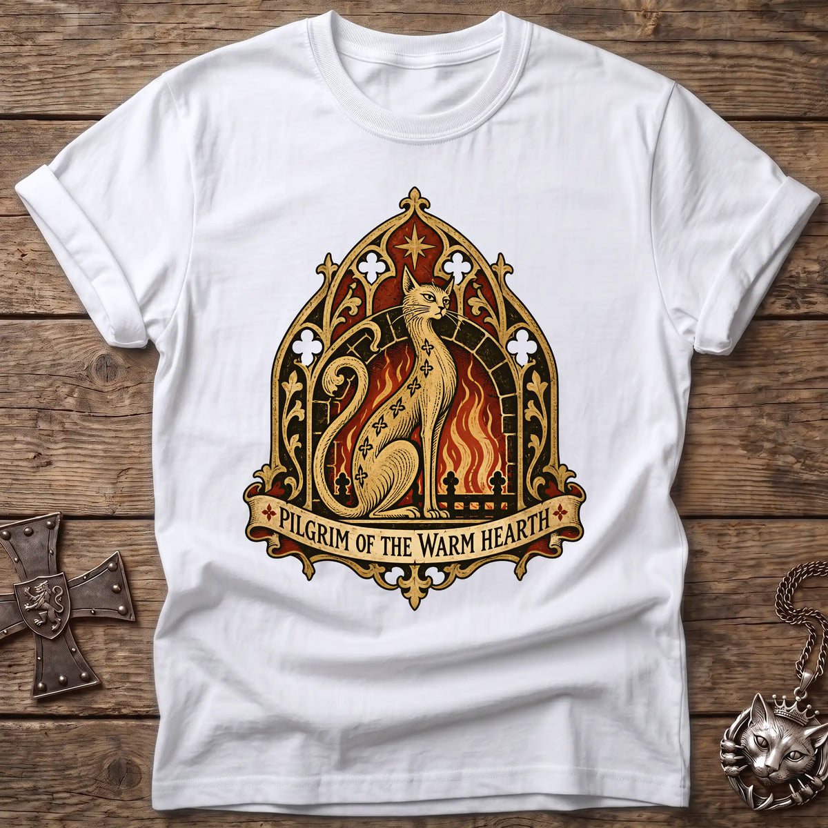 Warm Hearth Pilgrim Cat T-Shirt