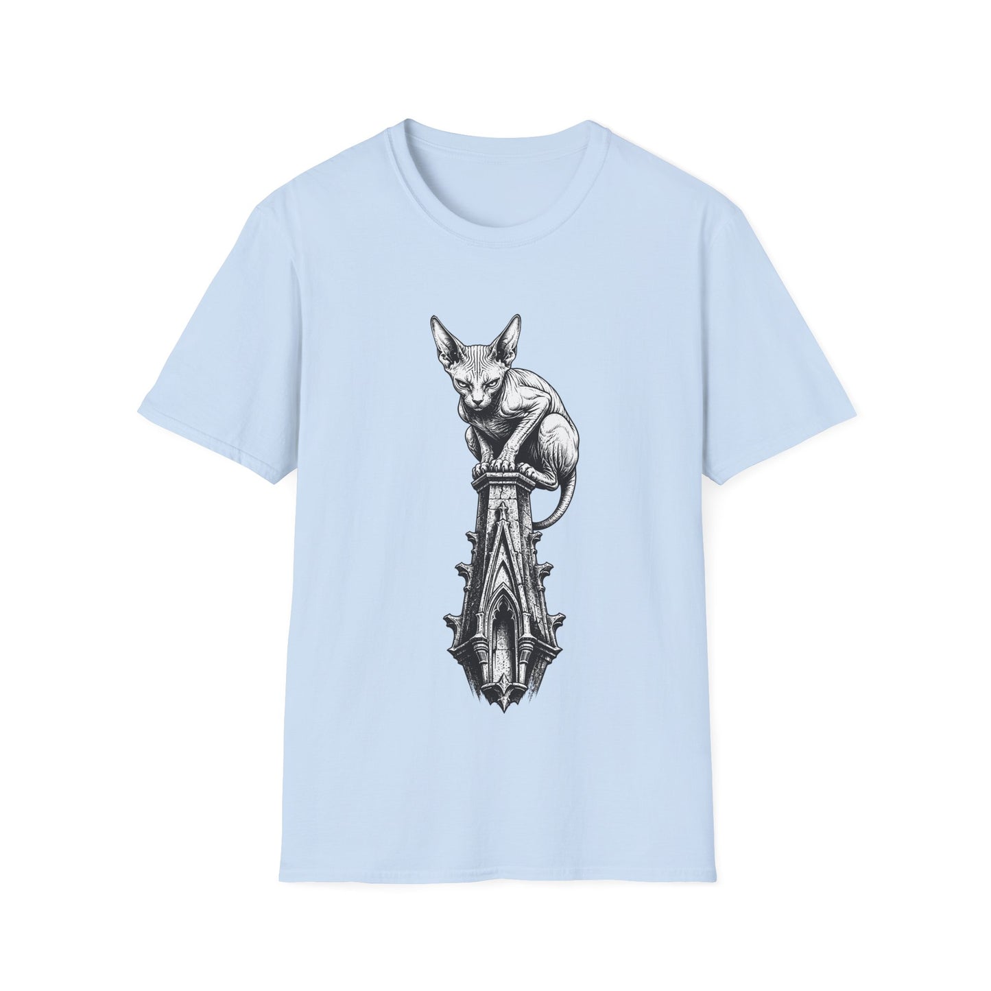 Gothic Spire Guardian Sphynx Cat T-Shirt
