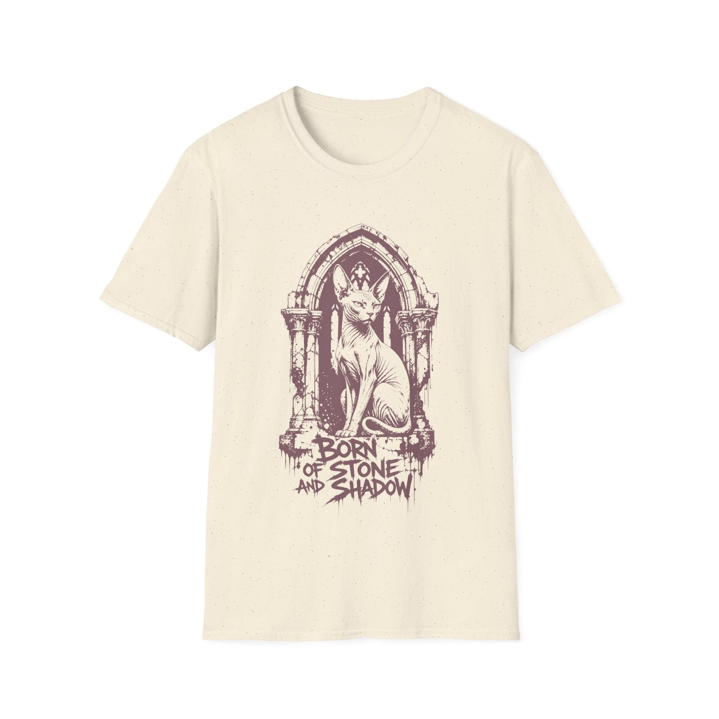 Born of Stone and Shadow Gothic Sphynx Cat T-Shirt