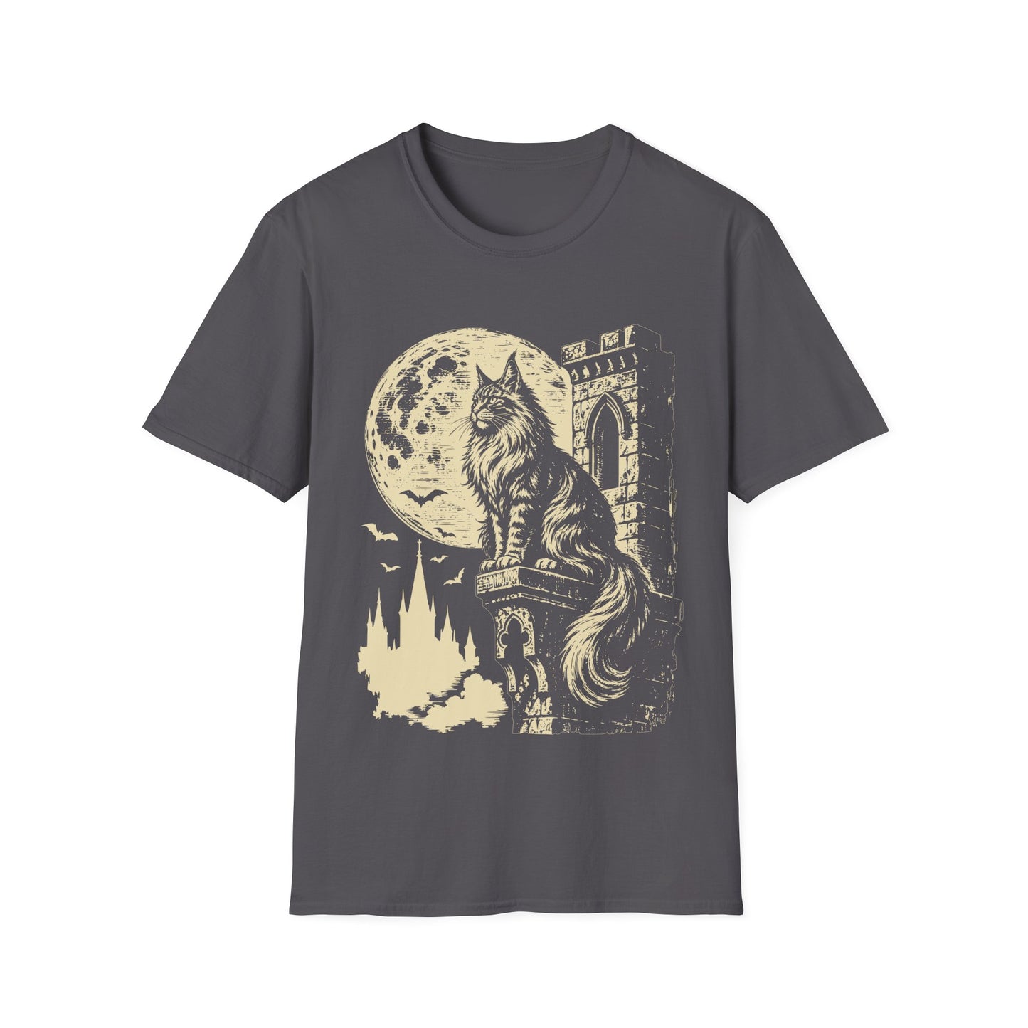 Moonlit Guardian of the Keep Maine Coon Cat T-Shirt