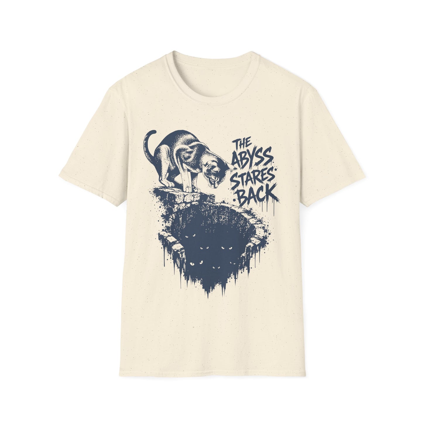The Abyss Stares Back Dark Fantasy Cat T-Shirt
