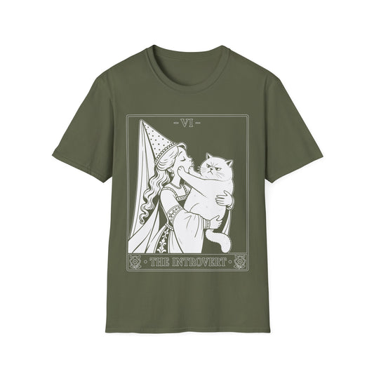 The Introvert Funny Tarot Cat T-Shirt