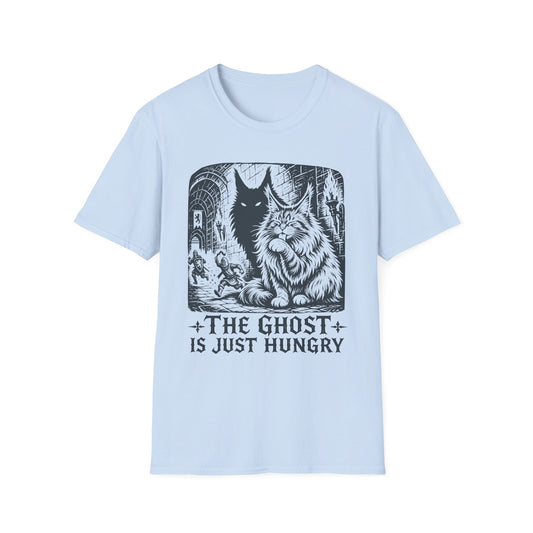 The Ghost Is Just Hungry Funny Maine Coon Cat T-Shirt