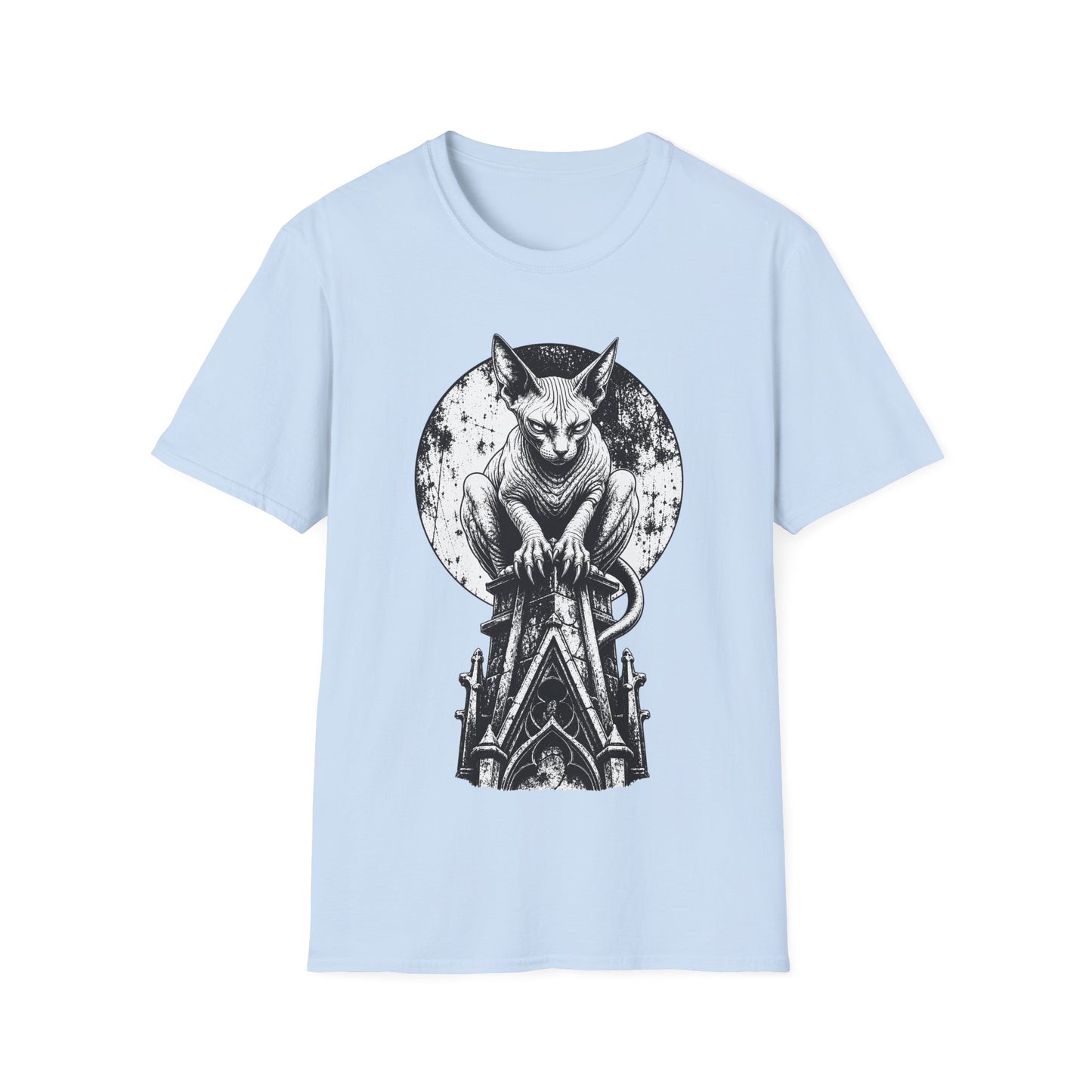 Moonlit Gargoyle Sphynx Gothic Cat T-Shirt