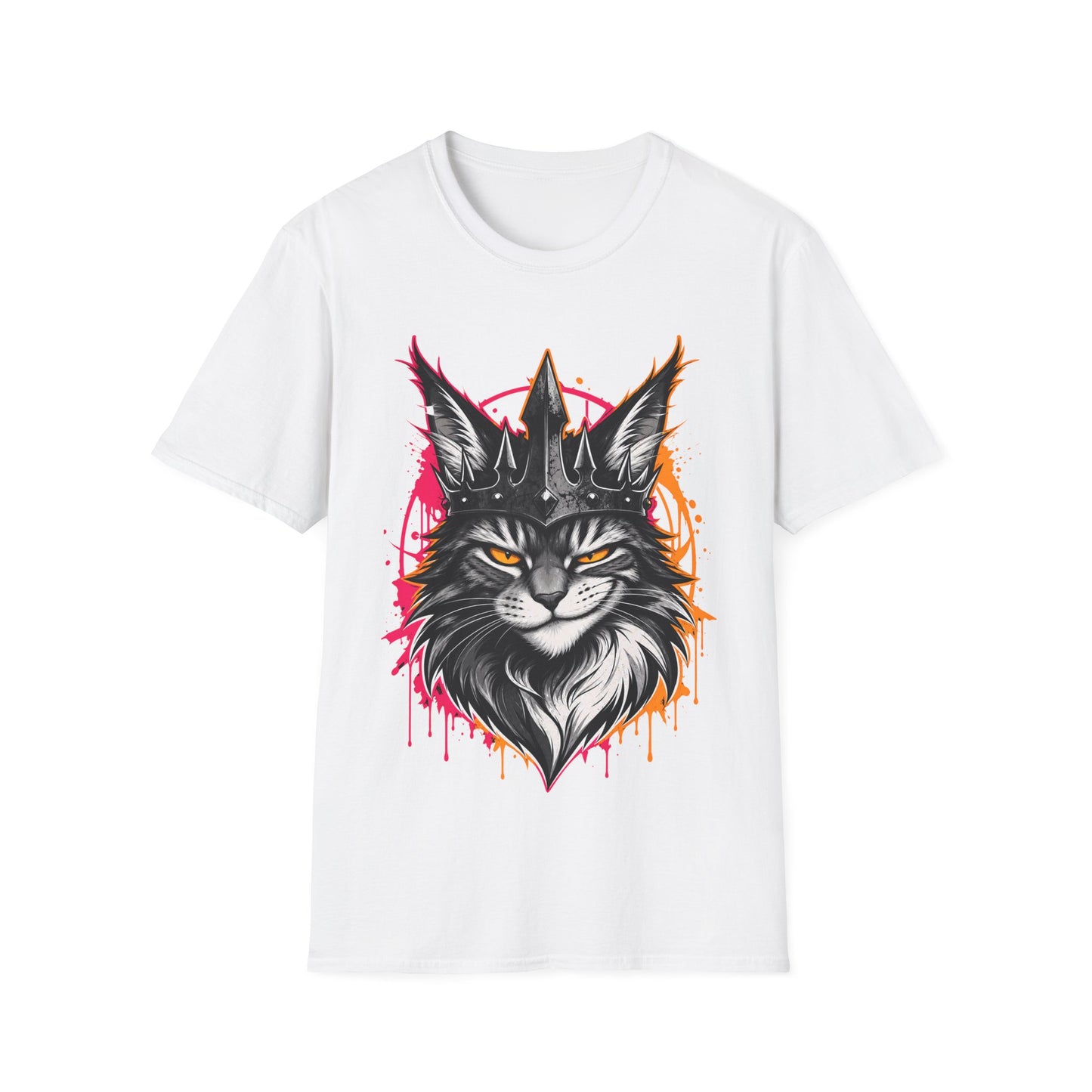 Neon Crown Maine Coon King Cat T-Shirt