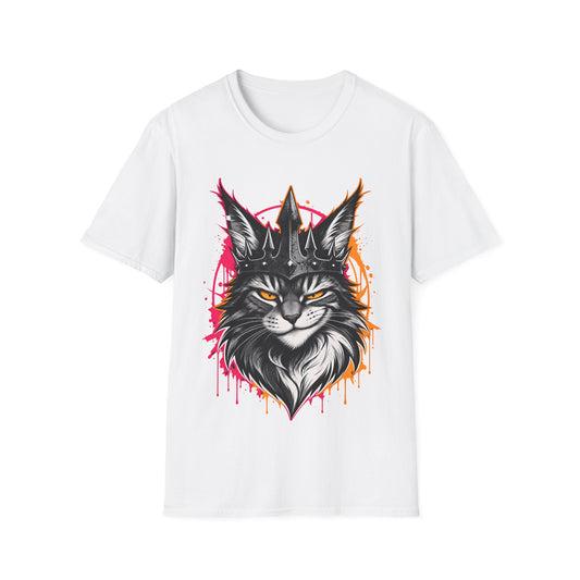 Neon Crown Maine Coon King Cat T-Shirt