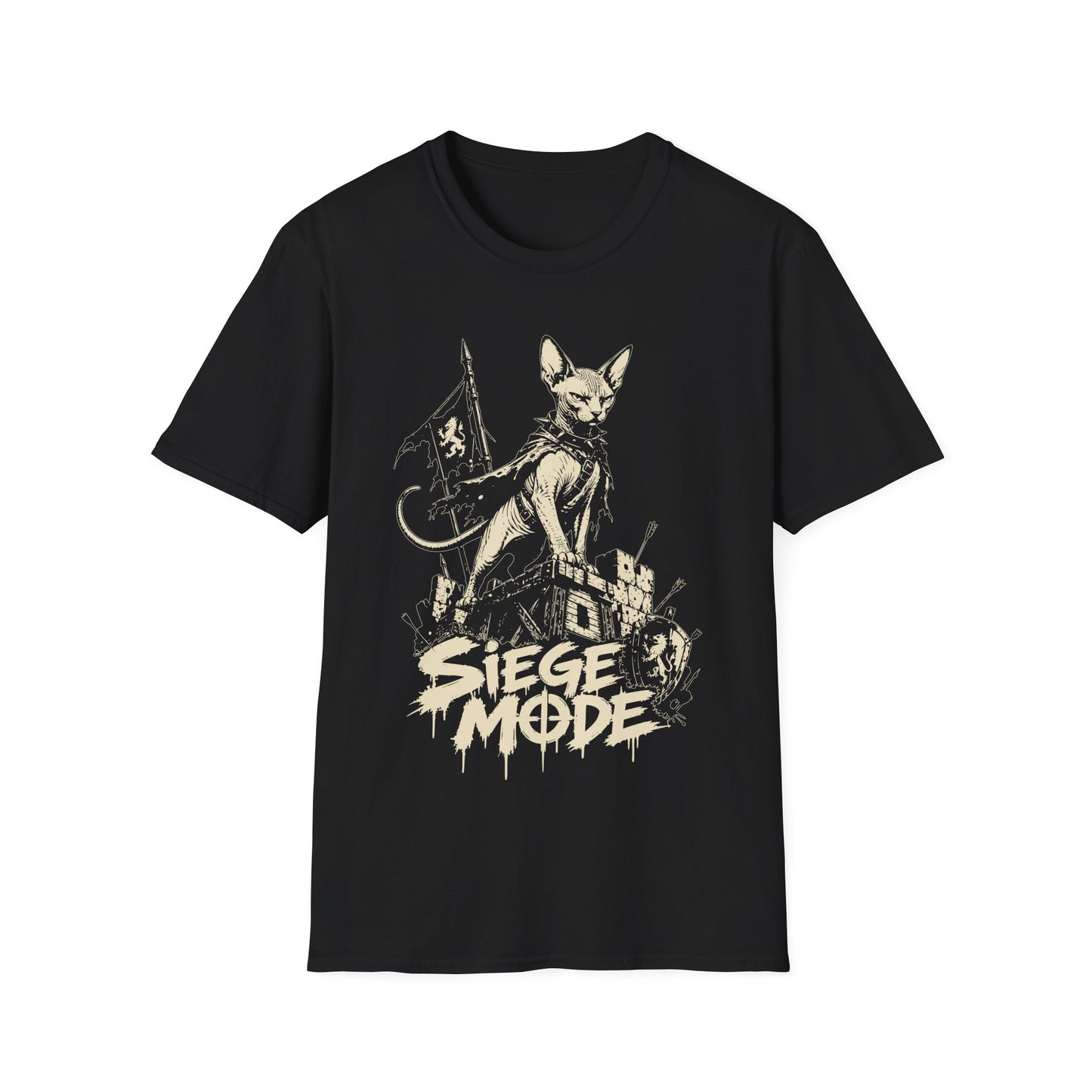 Siege Mode Sphynx Warrior Cat T-Shirt