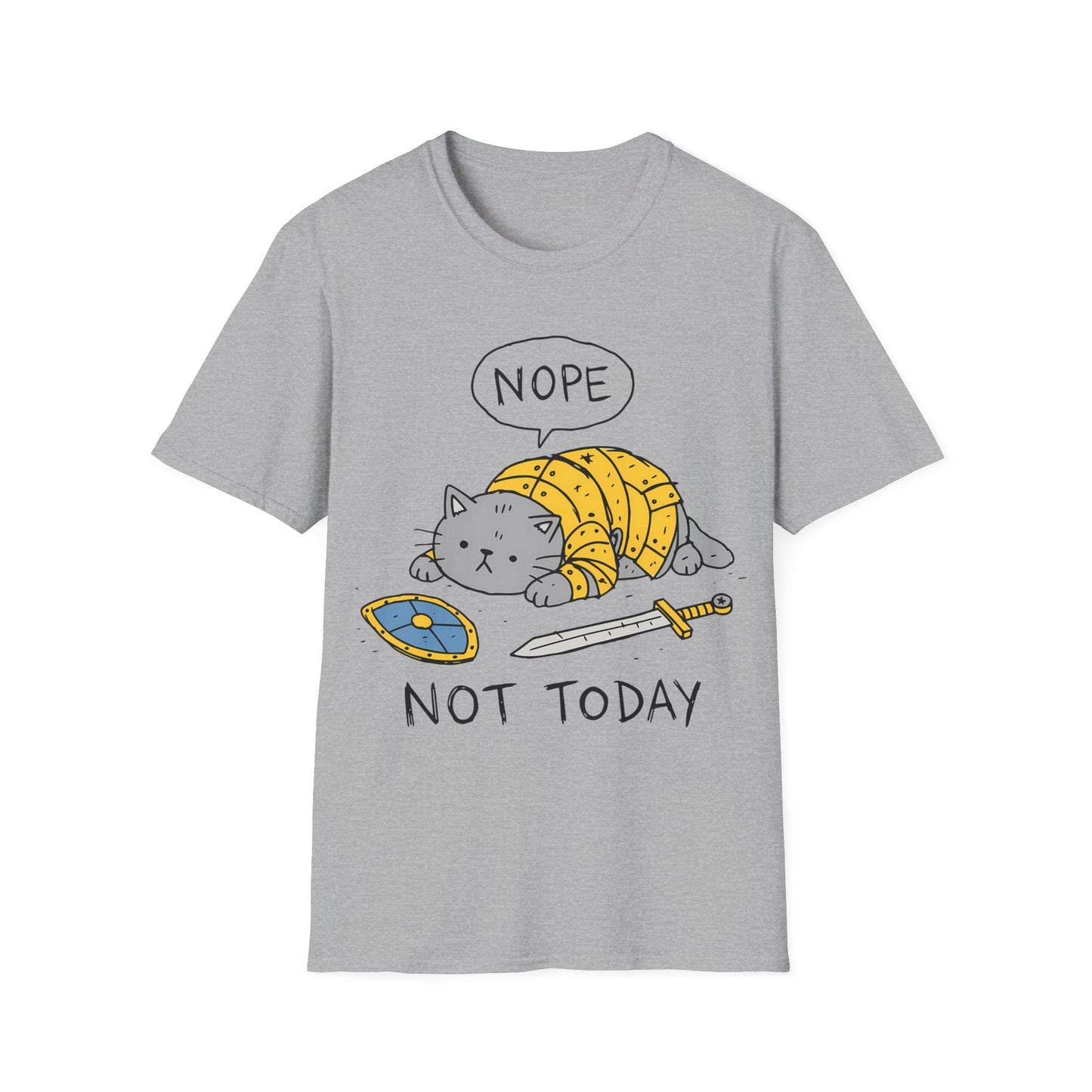 Nope. Not Today. Sleepy Knight Cat T-Shirt
