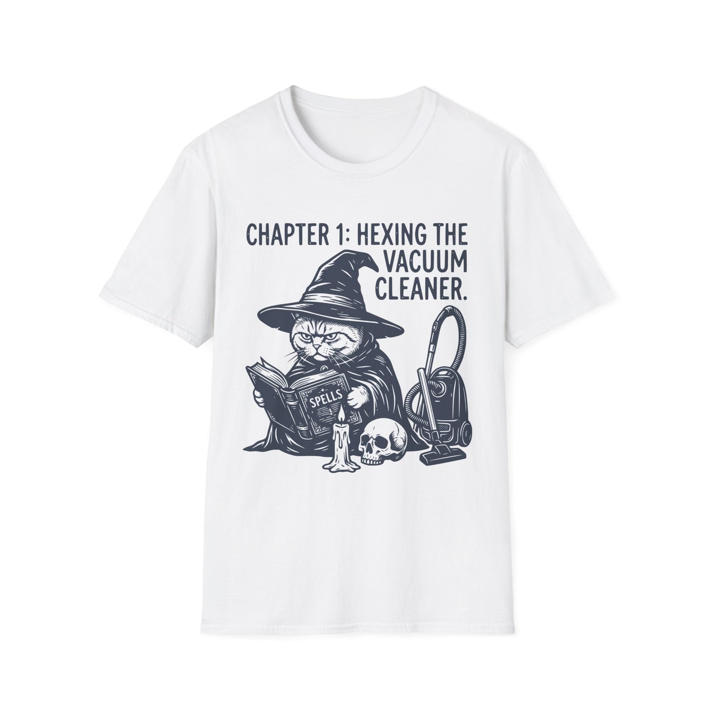 Hexing the Vacuum Cleaner Funny British Shorthair Witch Cat T-Shirt