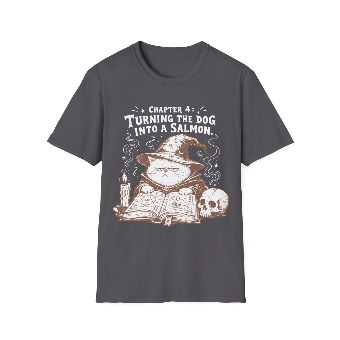 Turning the Dog into a Salmon Funny Witch Cat T-Shirt