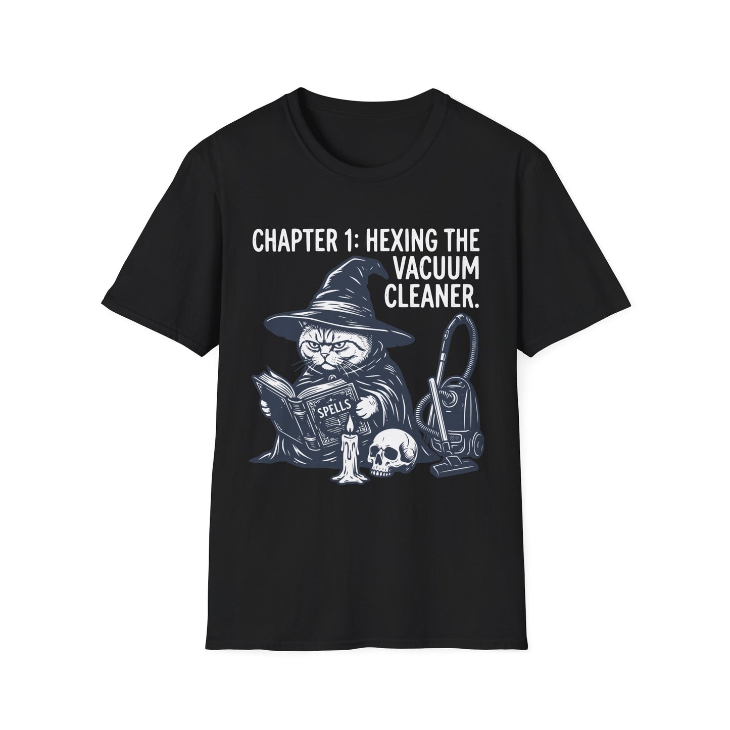 Hexing the Vacuum Cleaner Funny British Shorthair Witch Cat T-Shirt