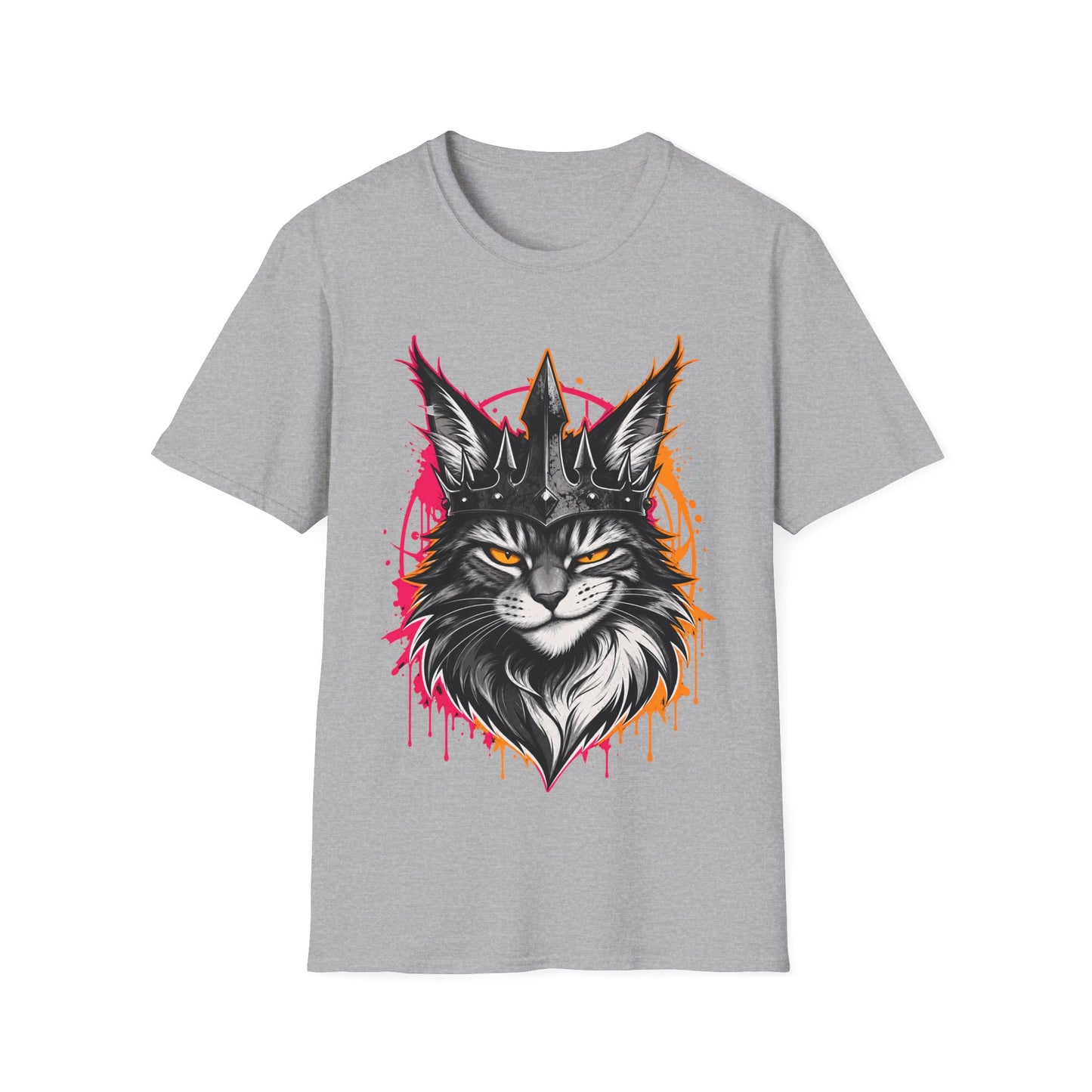 Neon Crown Maine Coon King Cat T-Shirt