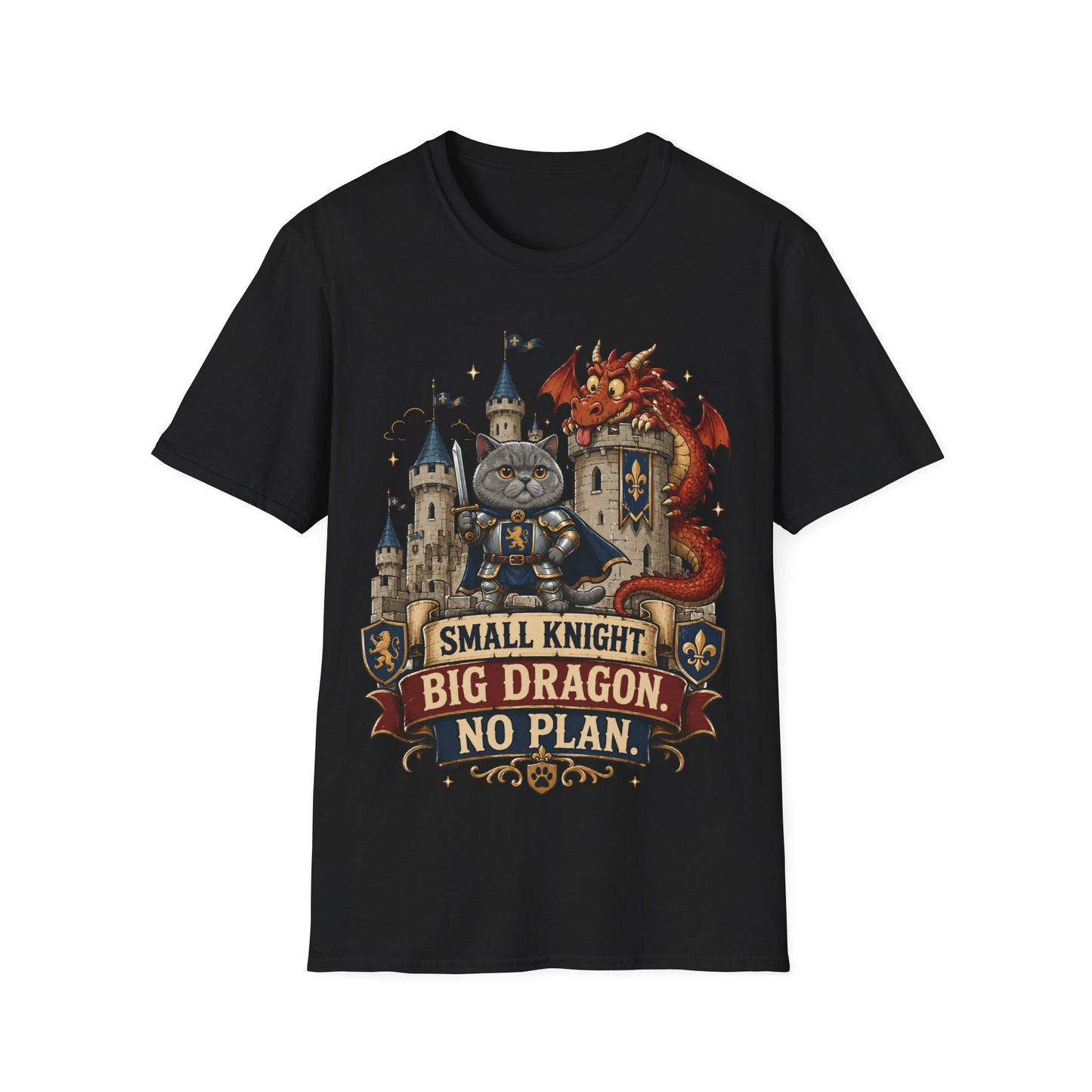 Small Knight. Big Dragon. No Plan. T-Shirt