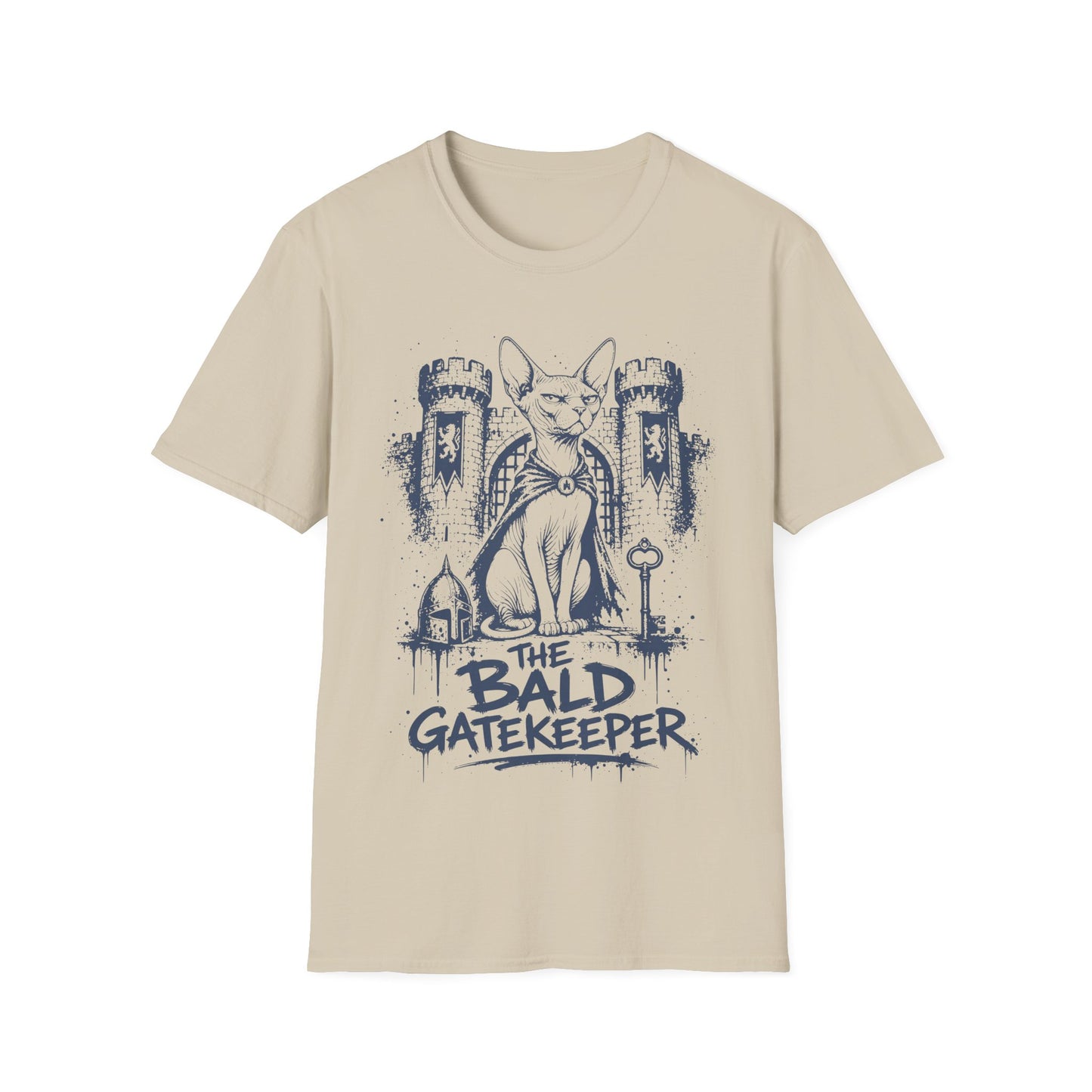 The Bald Gatekeeper Sphynx Castle Guardian Cat T-Shirt