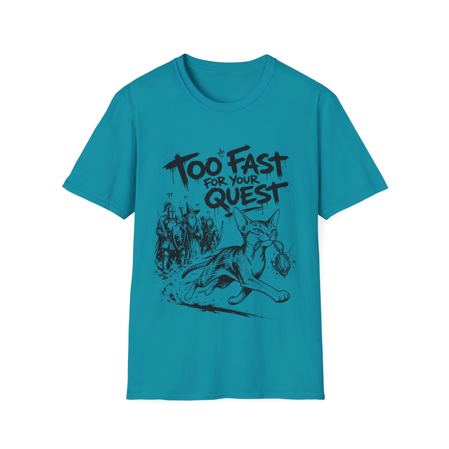 Too Fast for Your Quest Funny Abyssinian Rogue Cat T-Shirt