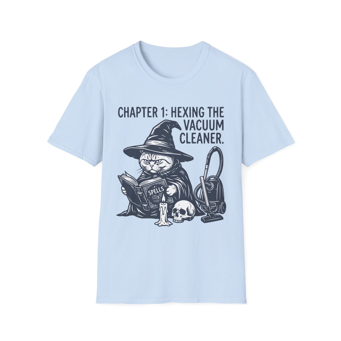 Hexing the Vacuum Cleaner Funny British Shorthair Witch Cat T-Shirt