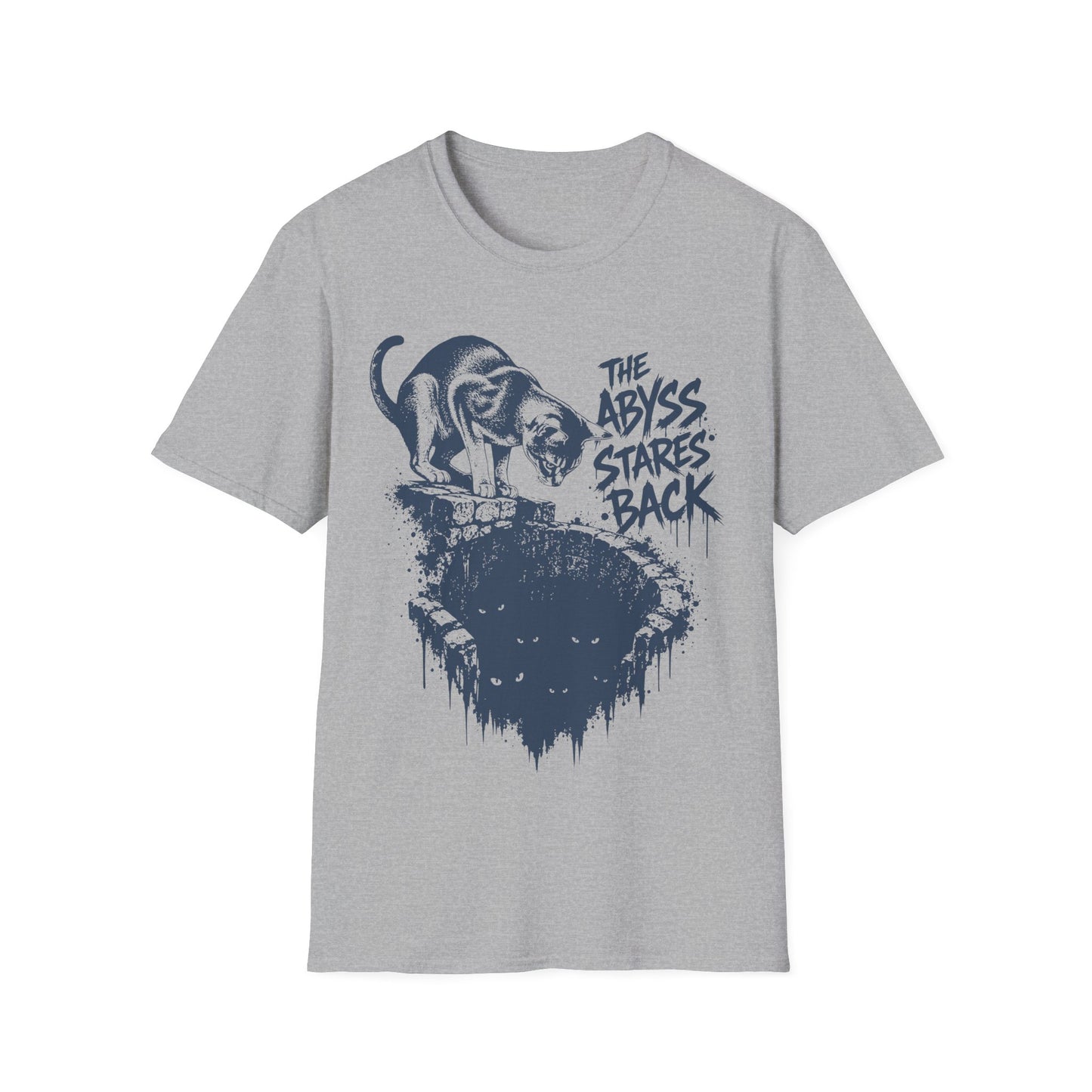 The Abyss Stares Back Dark Fantasy Cat T-Shirt