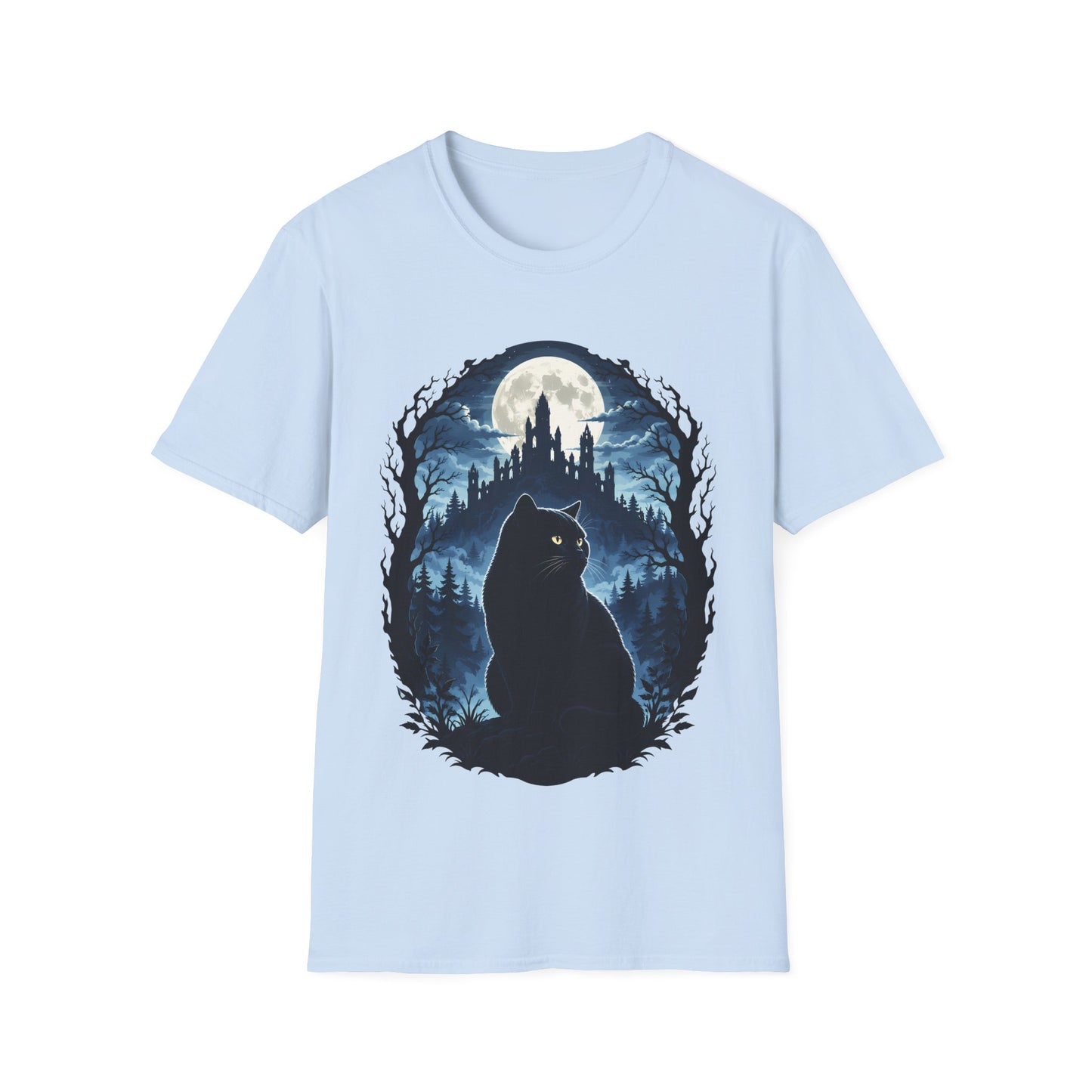 Moonlit Castle Guardian Cat T-Shirt