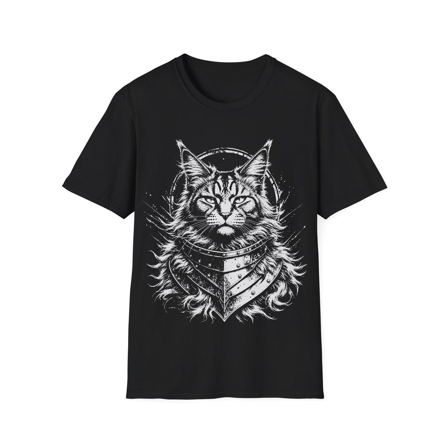 Armored Maine Coon Warrior Cat T-Shirt