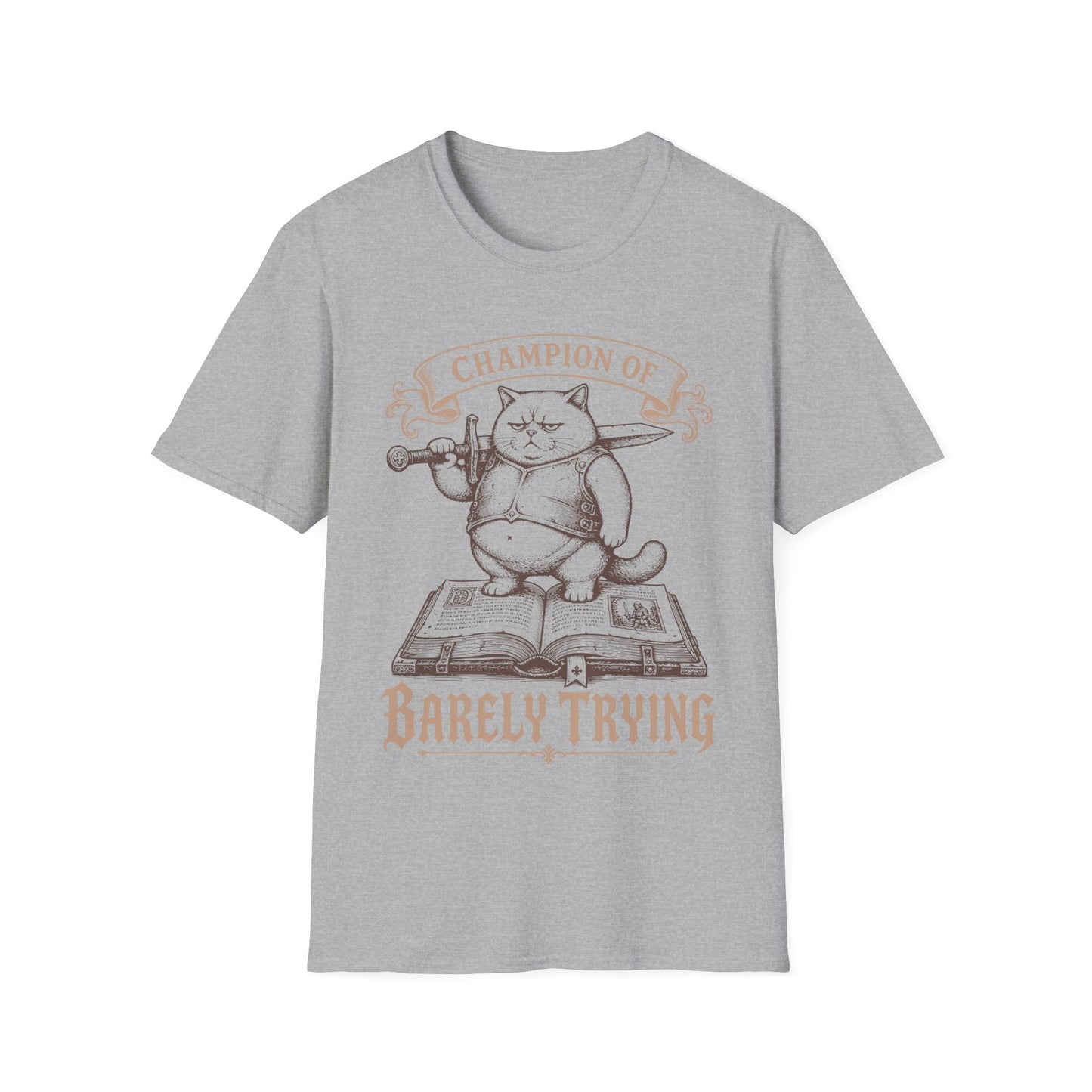 Champion of Barely Trying Funny Cat Knight T-Shirt