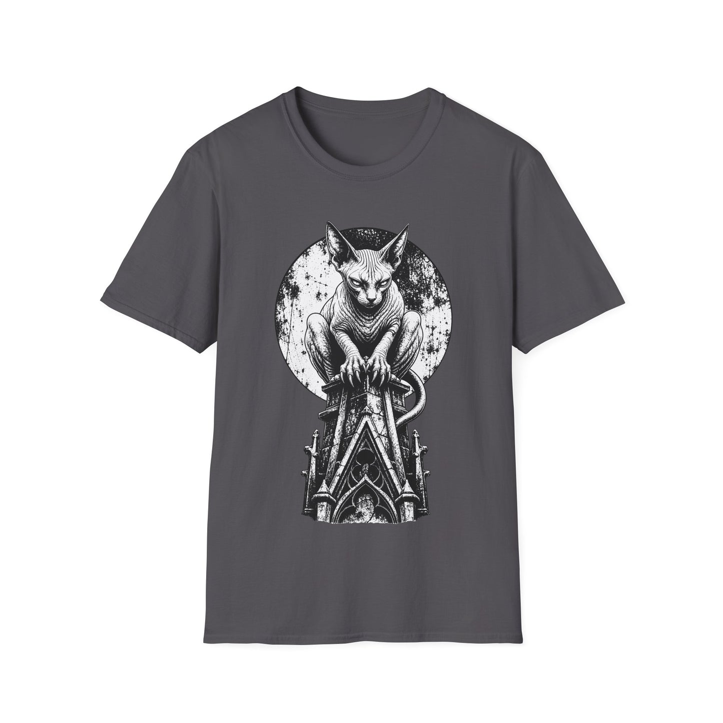 Moonlit Gargoyle Sphynx Gothic Cat T-Shirt