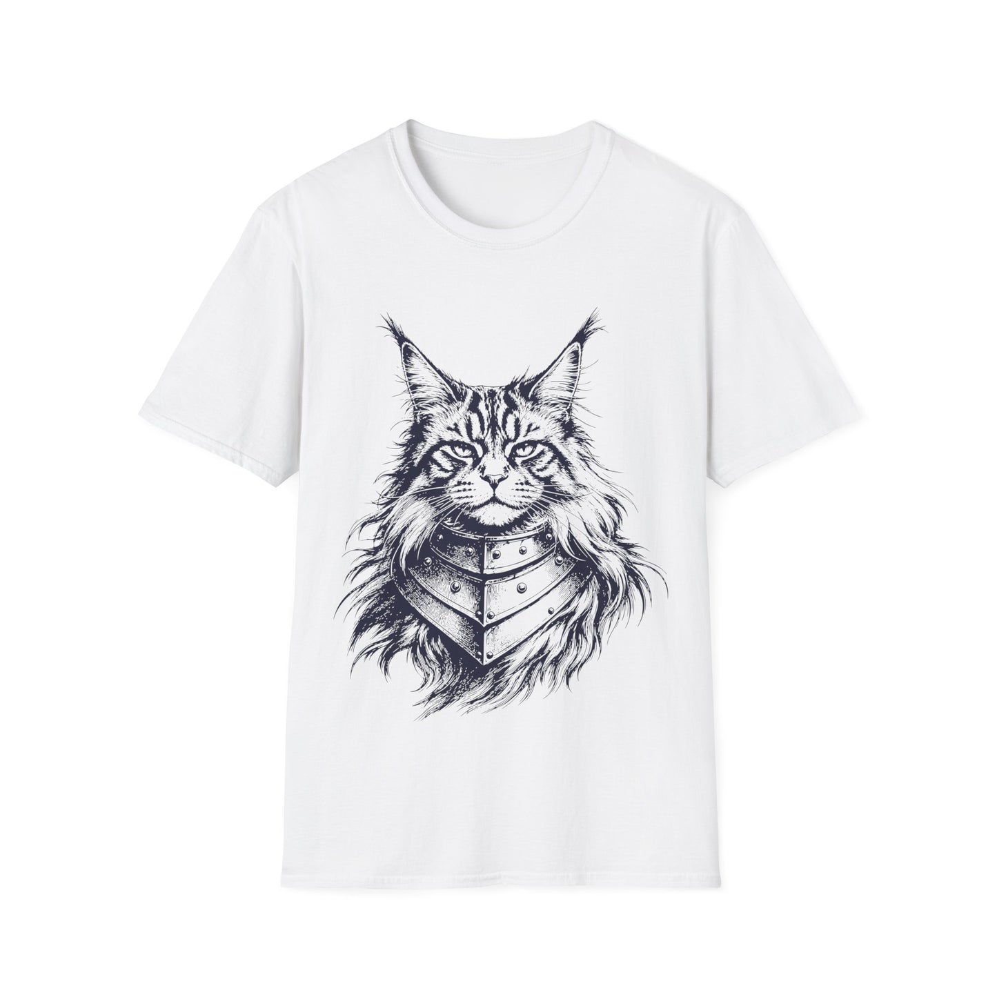 Armored Maine Coon Warrior Cat T-Shirt