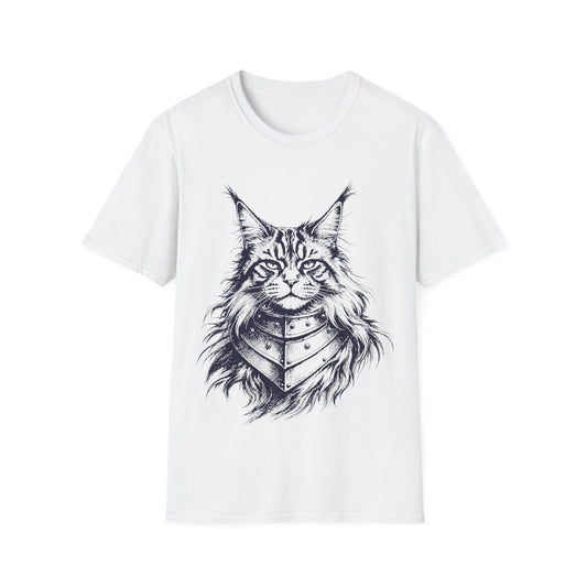 Armored Maine Coon Warrior Cat T-Shirt