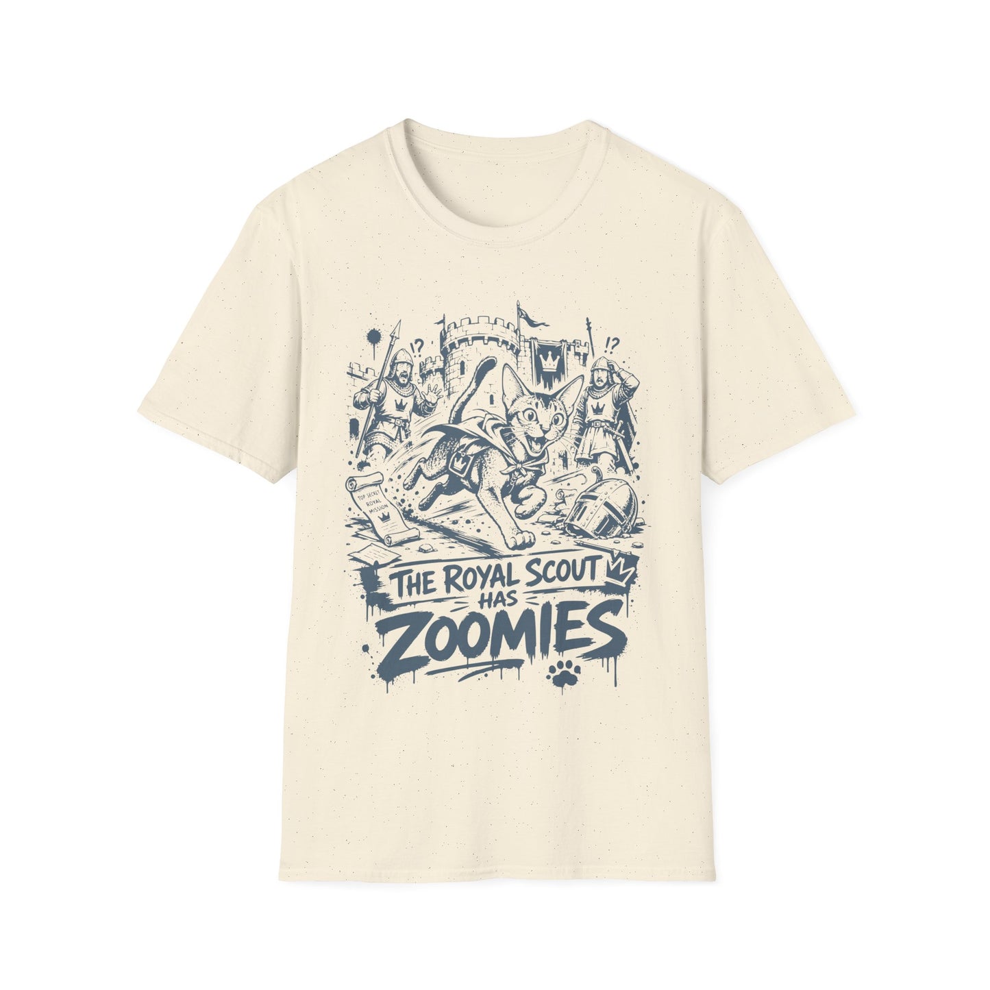 The Royal Scout Has Zoomies Funny Abyssinian Castle Adventure Cat T-Shirt