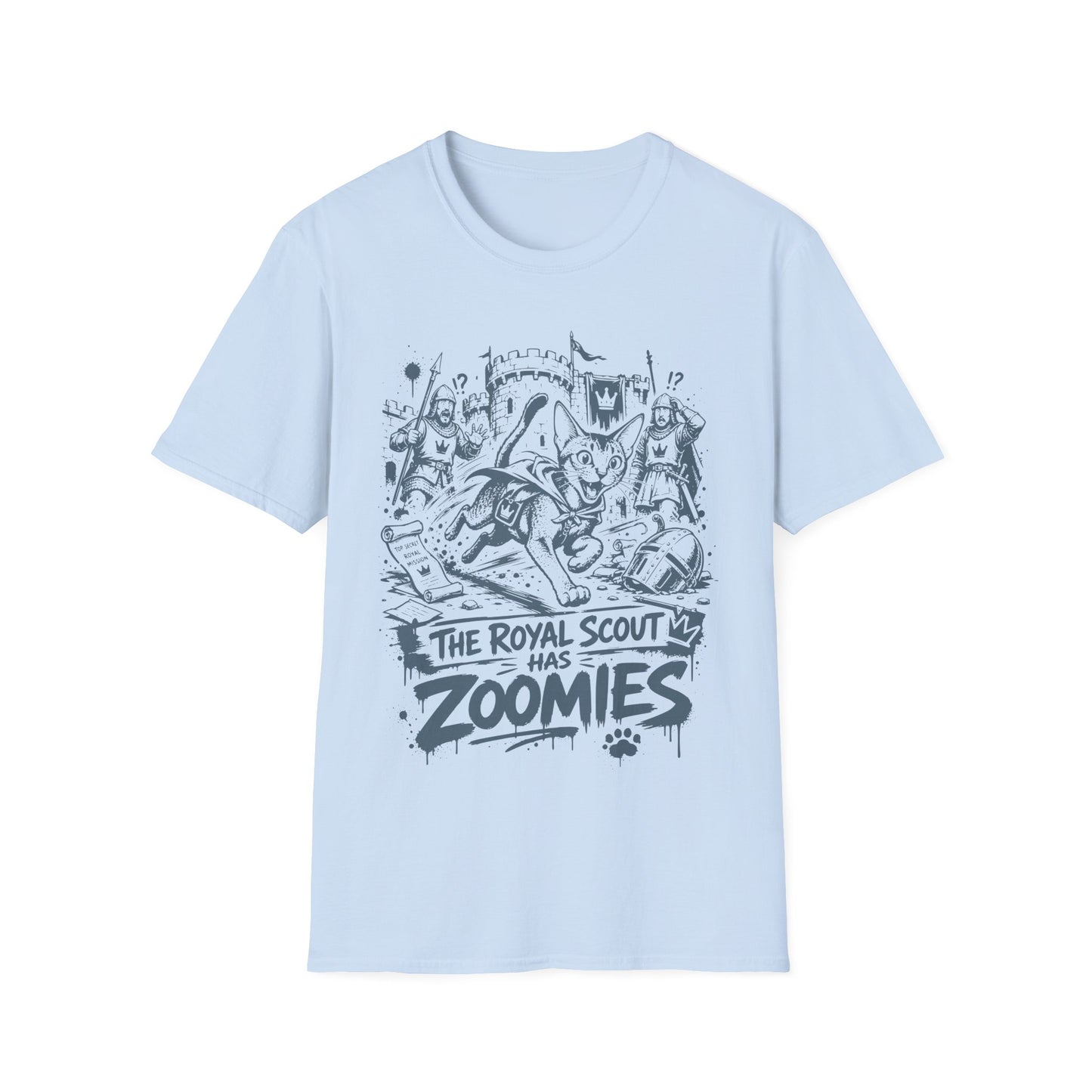 The Royal Scout Has Zoomies Funny Abyssinian Castle Adventure Cat T-Shirt