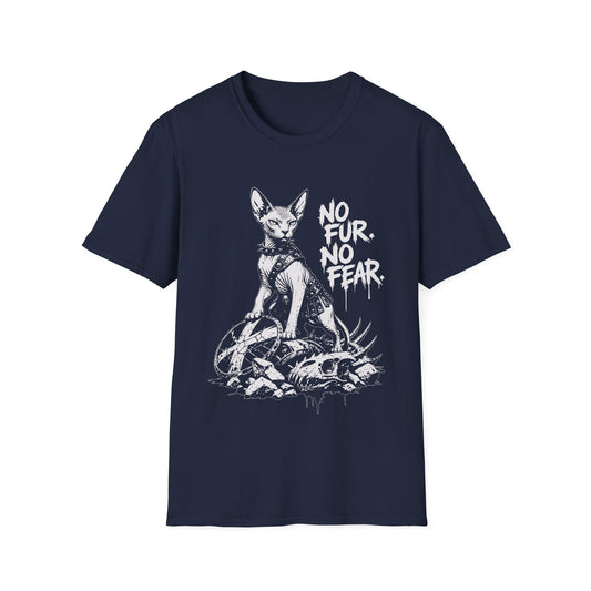 No Fur No Fear Dragon Slayer Sphynx Cat T-Shirt