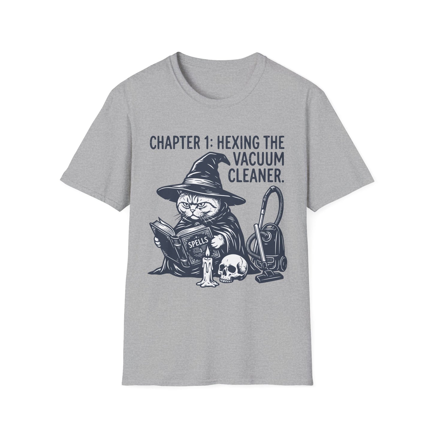 Hexing the Vacuum Cleaner Funny British Shorthair Witch Cat T-Shirt