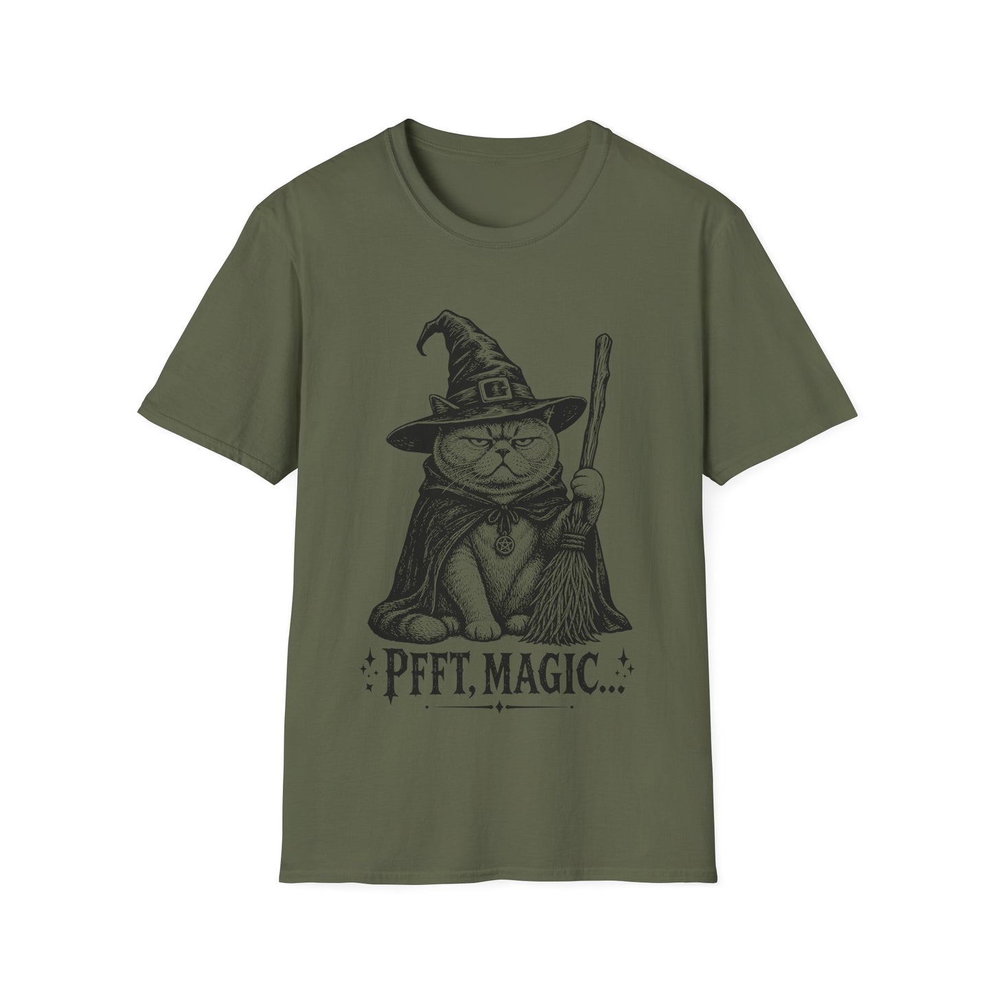 Pfft Magic British Shorthair Witch Cat T-Shirt