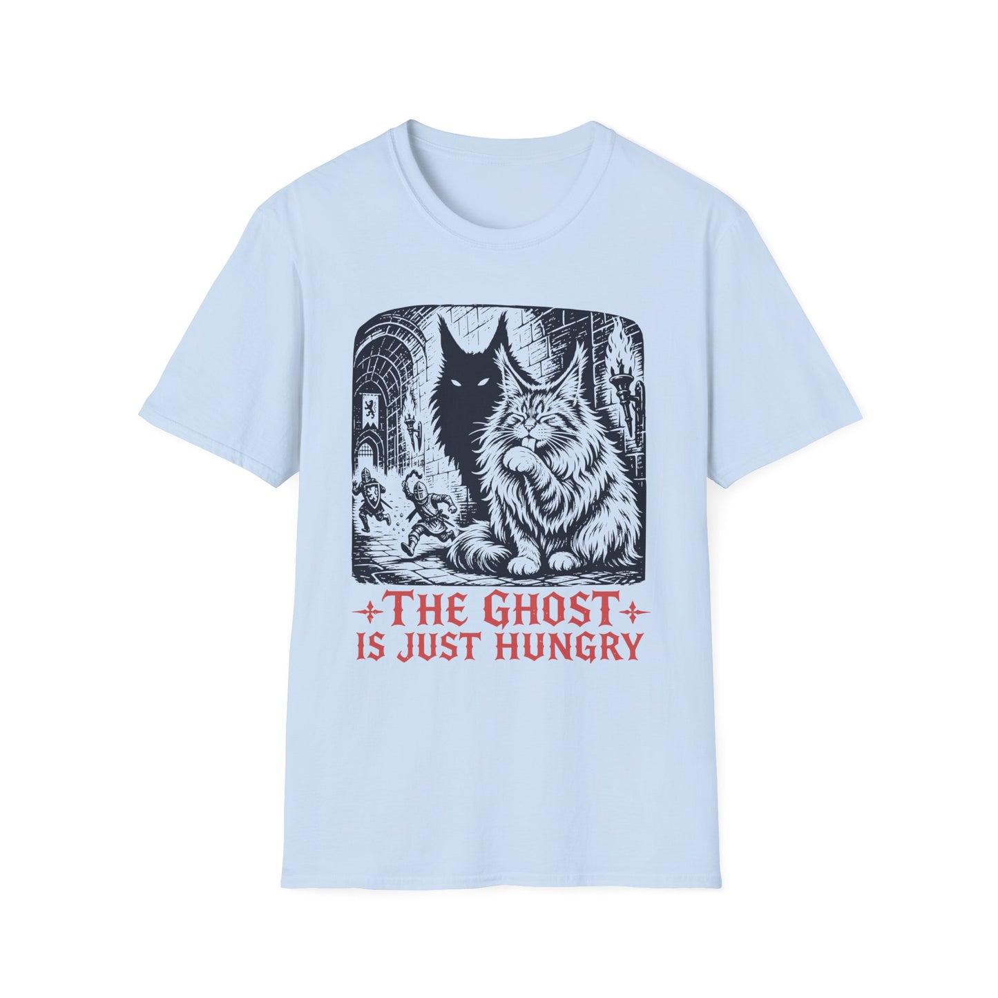 The Ghost Is Just Hungry Funny Maine Coon Cat T-Shirt