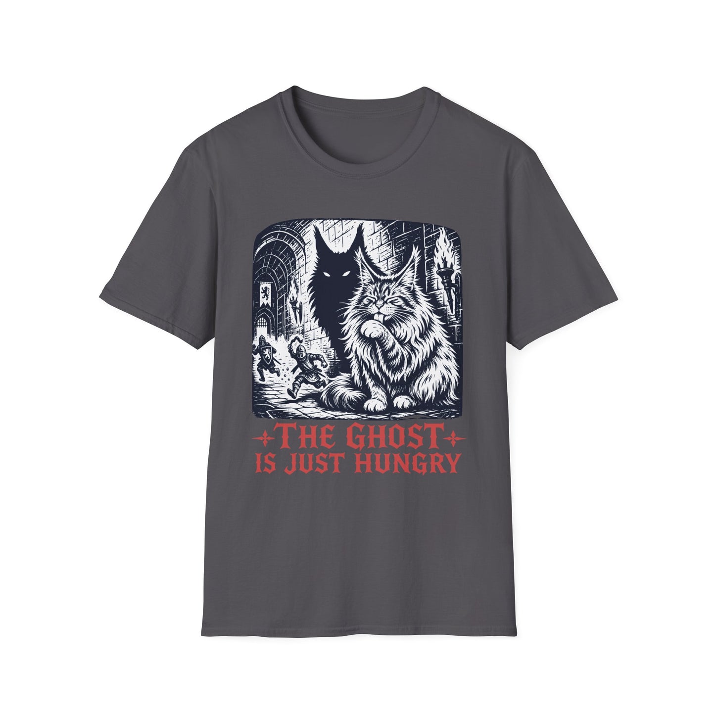 The Ghost Is Just Hungry Funny Maine Coon Cat T-Shirt