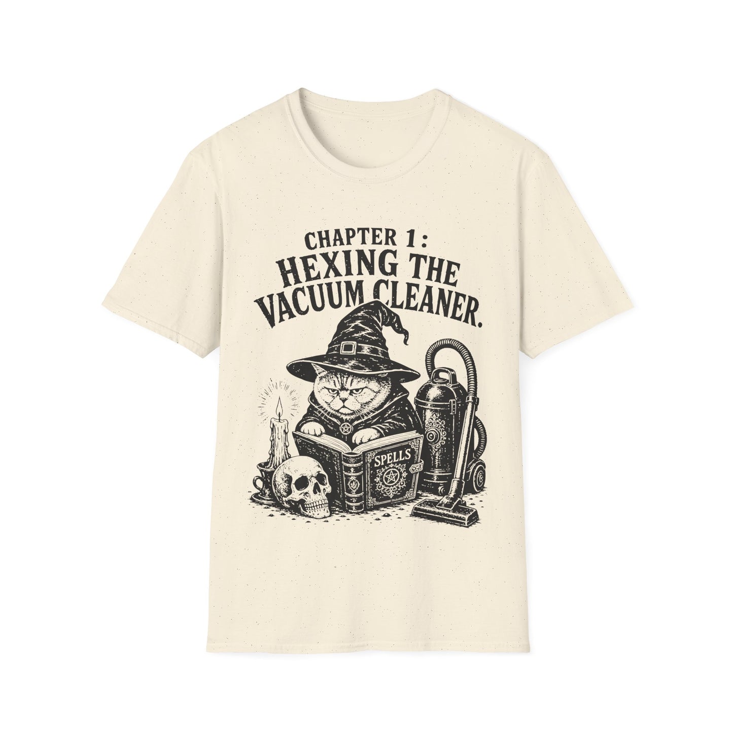 Hexing the Vacuum Cleaner Funny Witch Cat T-Shirt