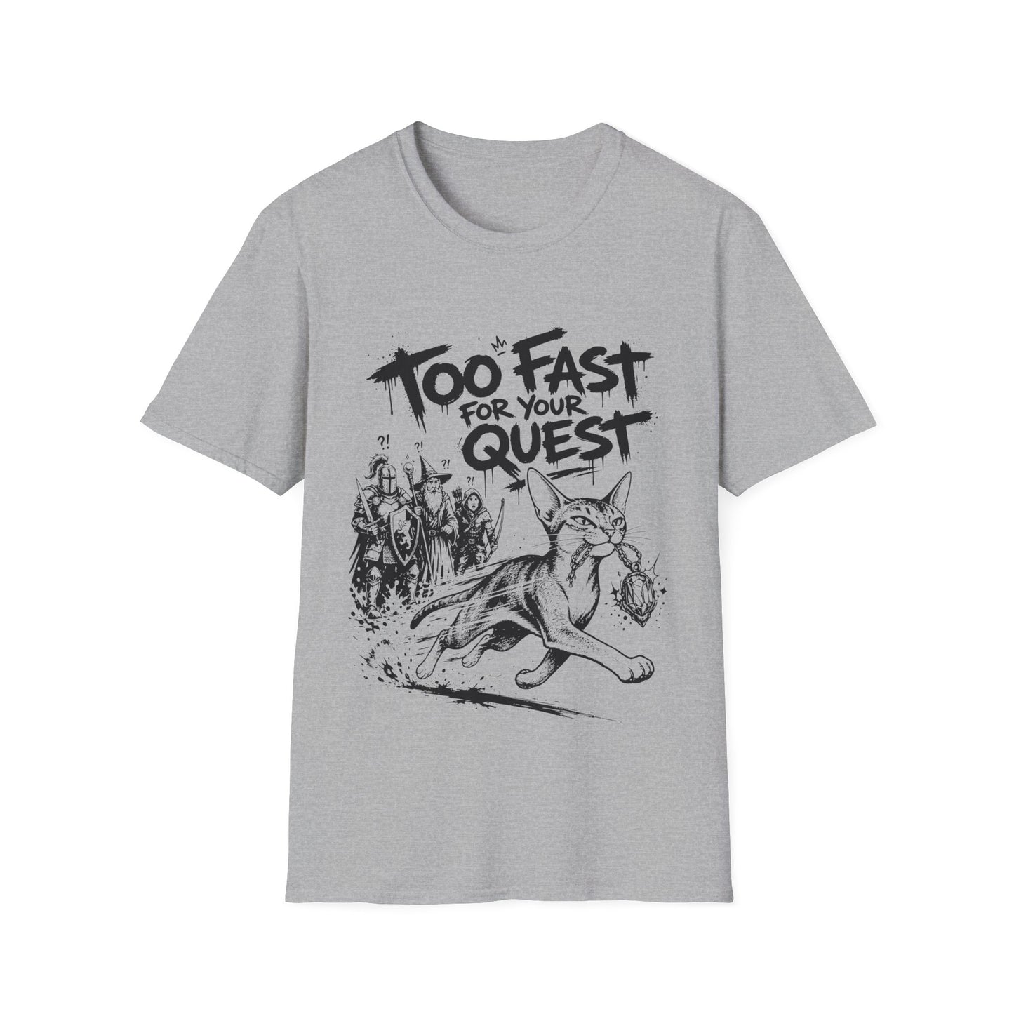 Too Fast for Your Quest Funny Abyssinian Rogue Cat T-Shirt