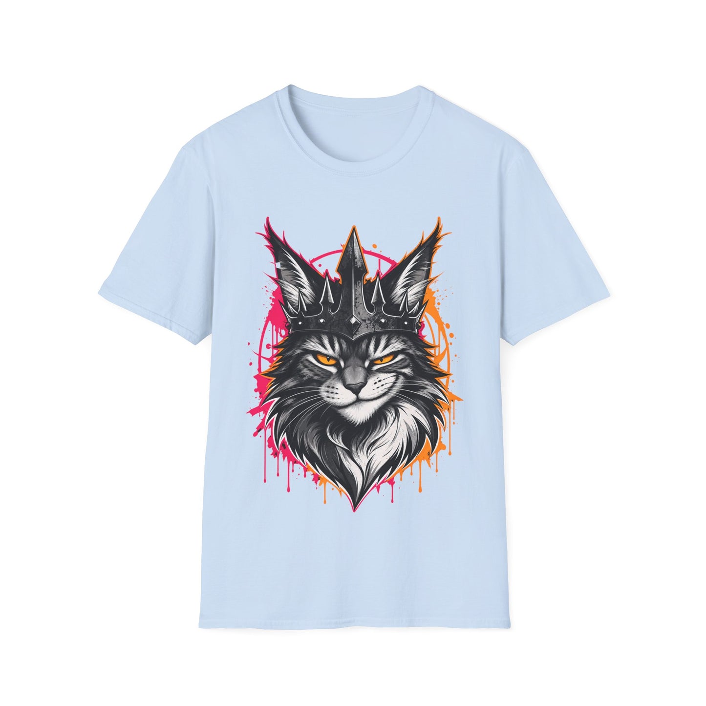 Neon Crown Maine Coon King Cat T-Shirt
