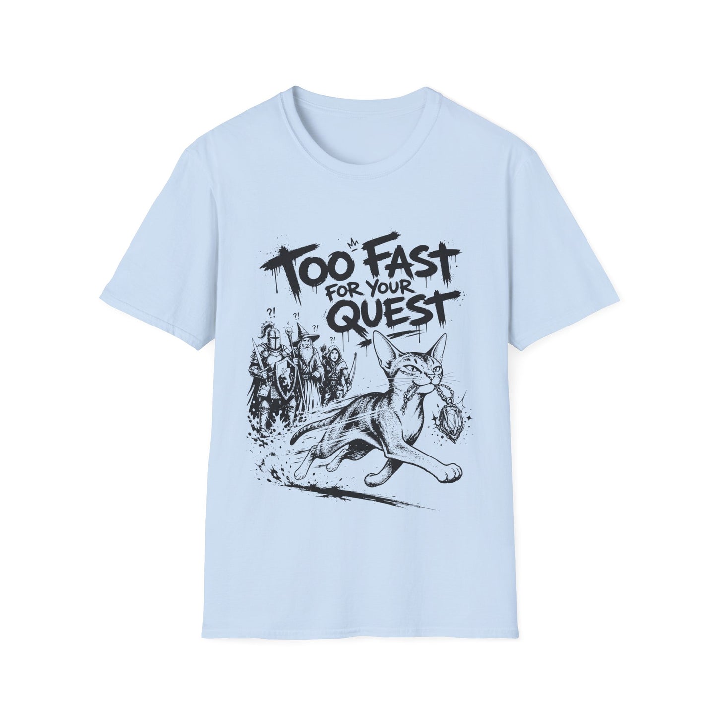 Too Fast for Your Quest Funny Abyssinian Rogue Cat T-Shirt